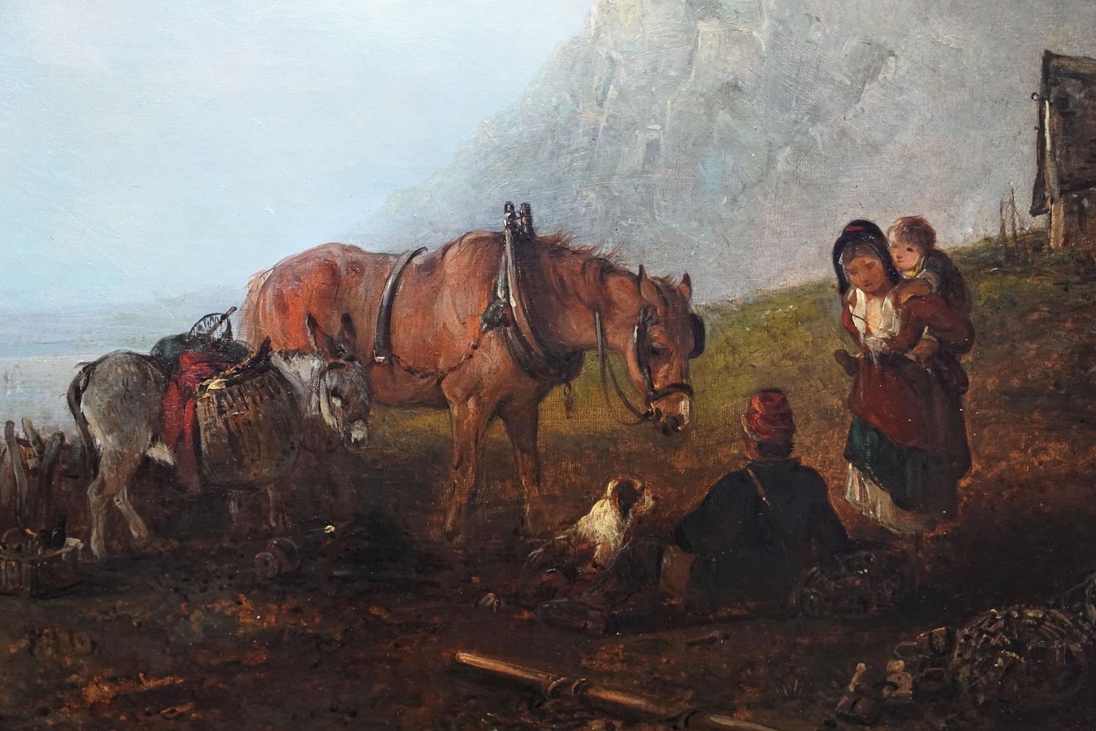 Figurative Coastal Landscape   British C 1850 Victorian Art Oil Painting photo Art