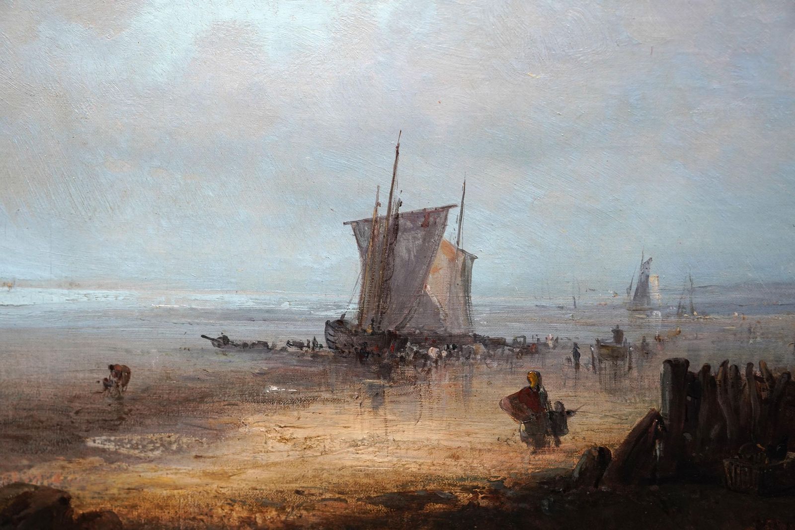 Figurative Coastal Landscape   British C 1850 Victorian Art Oil Painting photo 9167.0
