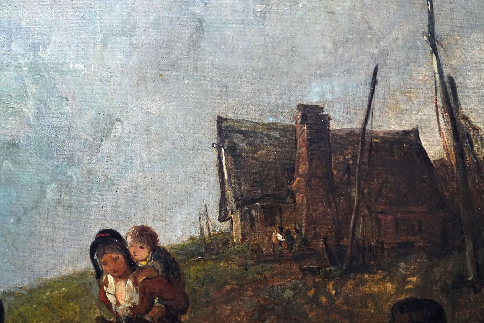 Figurative Coastal Landscape   British C 1850 Victorian Art Oil Painting photo vinterior