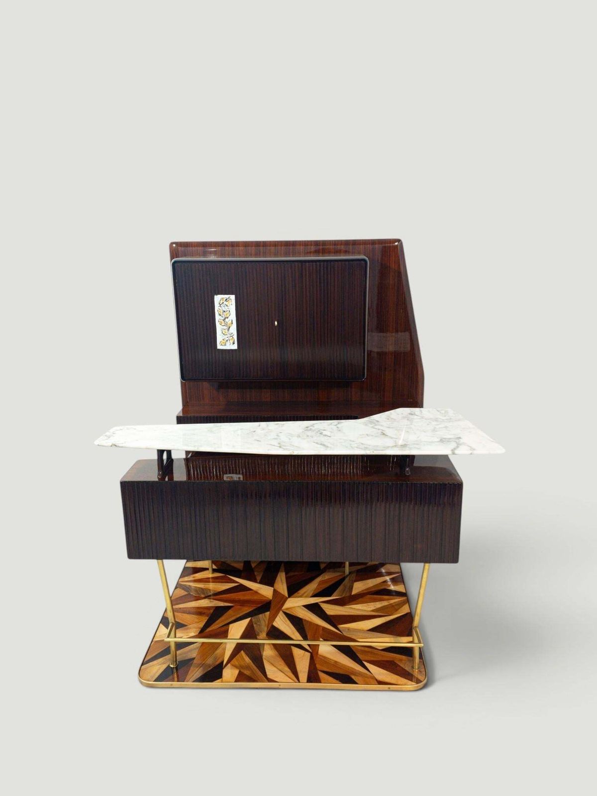 Italian Midcentury Sideboard Or Cabinet Bar Attributed To Osvaldo Borsani 1940s photo vinterior