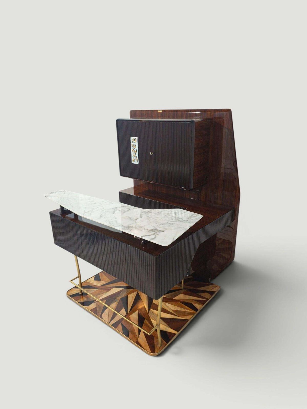 Furniture Italian Midcentury Sideboard Or Cabinet Bar Attributed To Osvaldo Borsani 1940s photo
