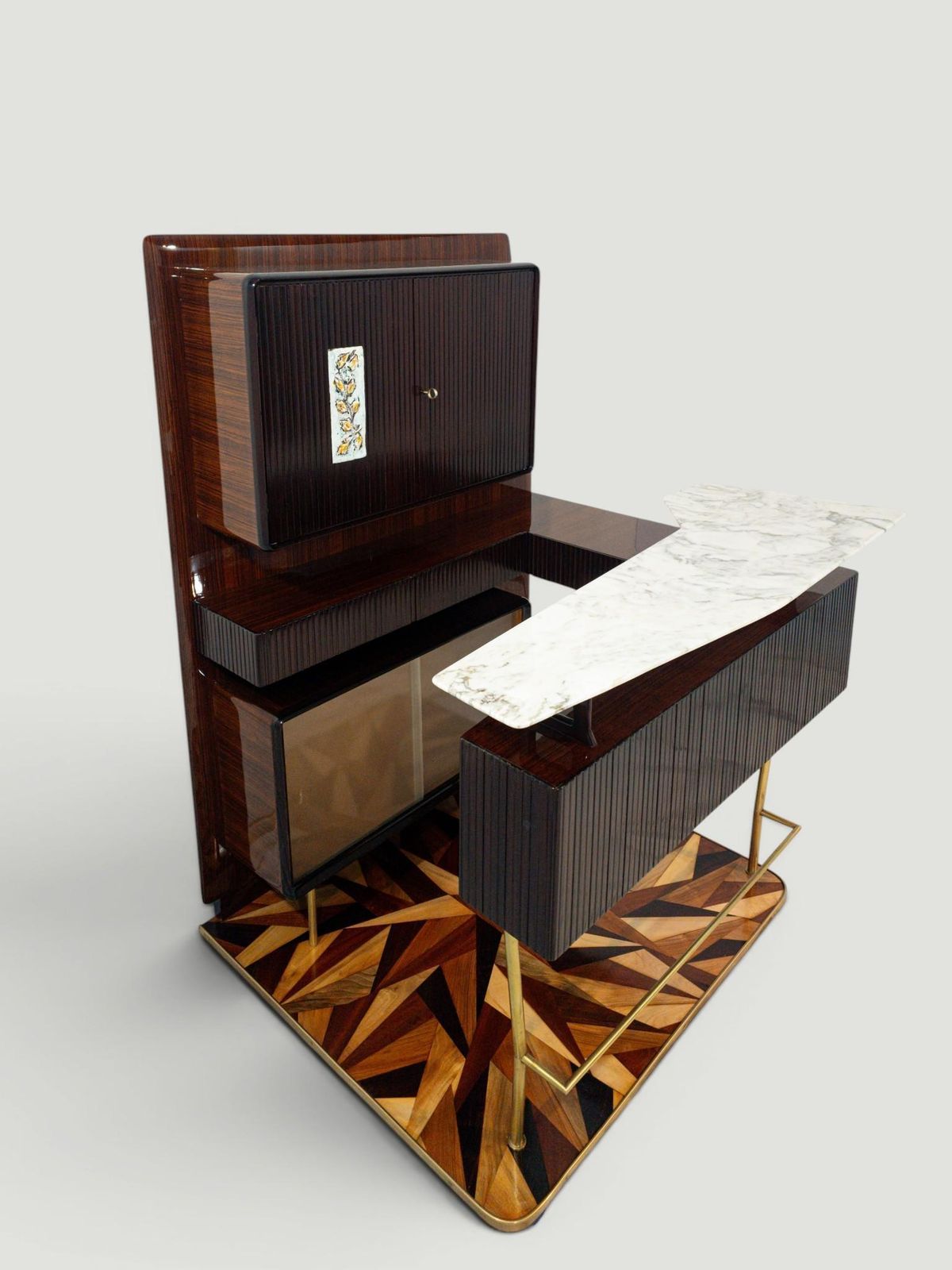 23321.0 Italian Midcentury Sideboard Or Cabinet Bar Attributed To Osvaldo Borsani 1940s photo