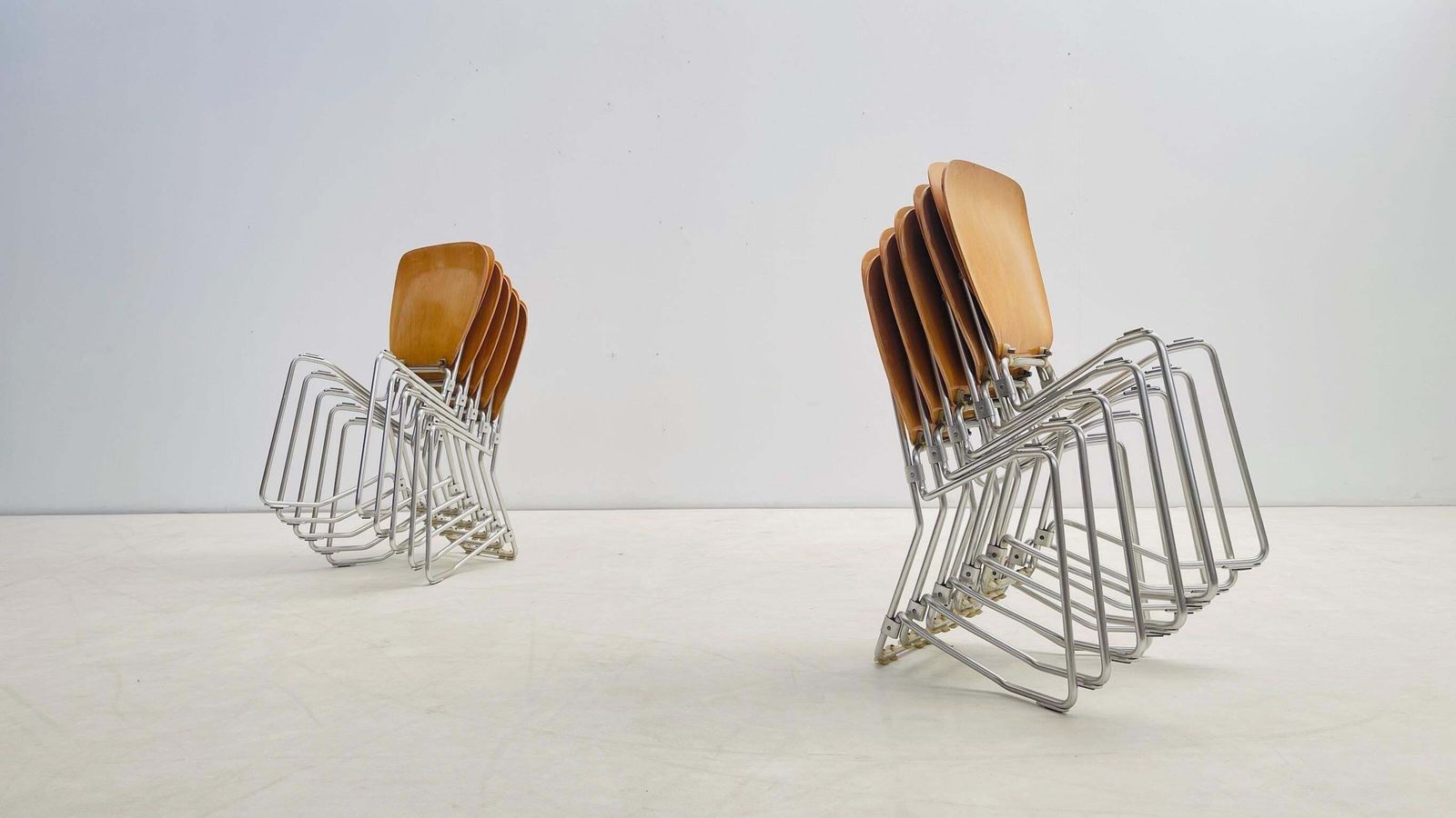 Set Of 10 Aluflex Stacking Chairs By Armin Wirth For Ph. Zieringer Kg photo furniture