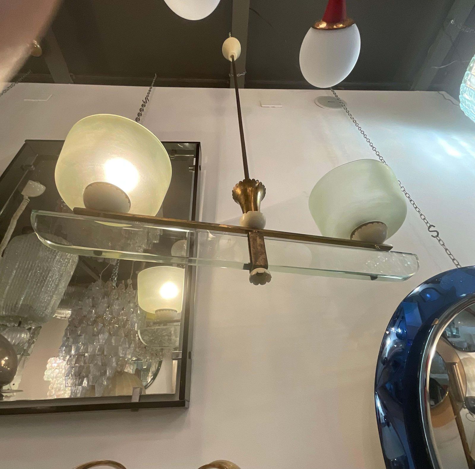 photo for sale Pietro Chiesa   Fontanarte   2 Light Chandelier   Made In Italy 1950s