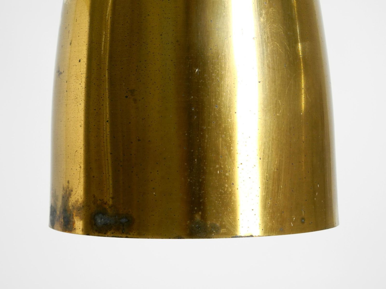 photo for sale Beautiful Height Adjustable Original Mid Century Modern Brass Pendant Lamp
