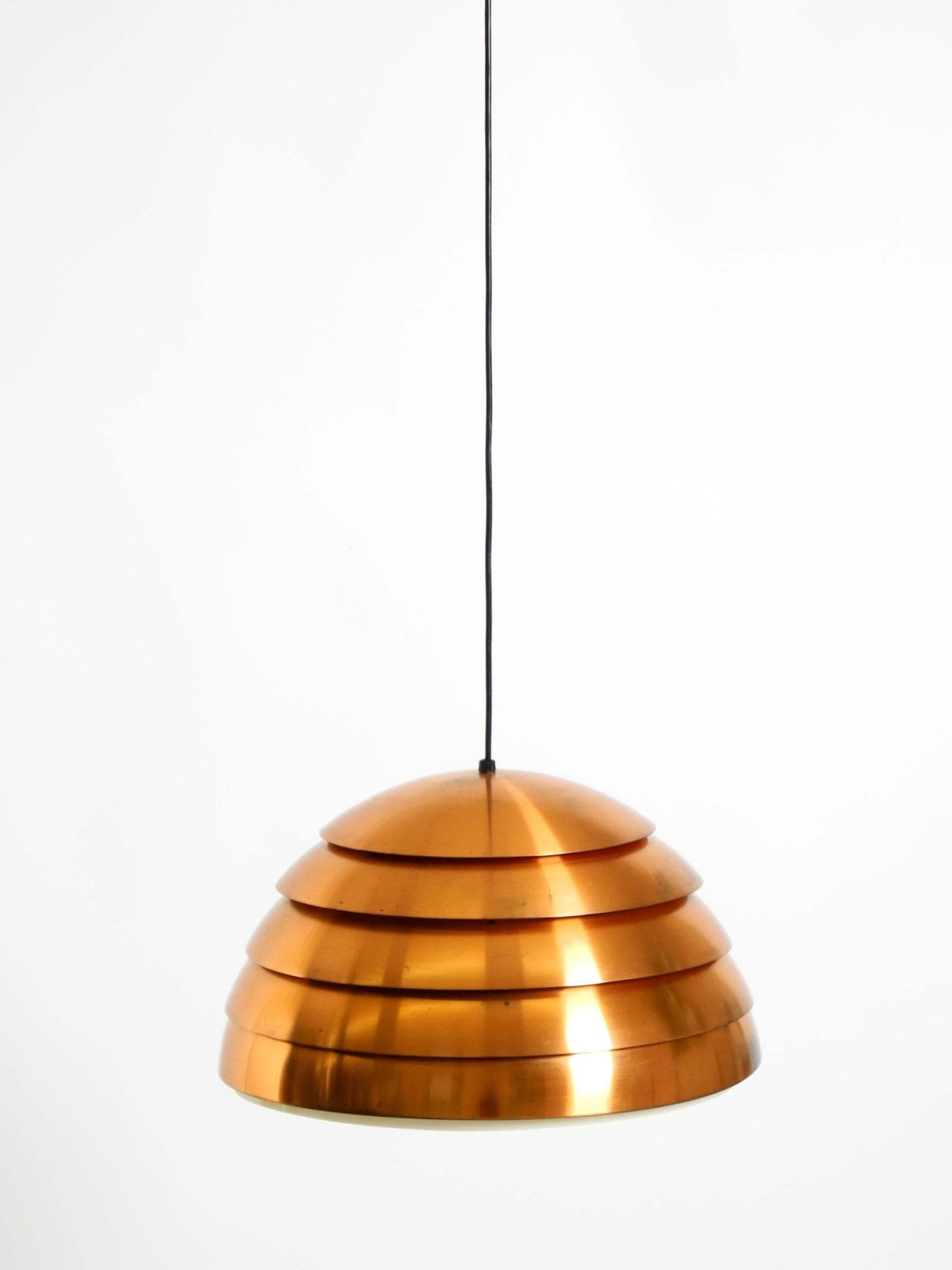Koperen Lamellenhanglamp uit de jaren 1960 van Hans-Agne Jakobsson voor Markaryd, Zweden photo vintage