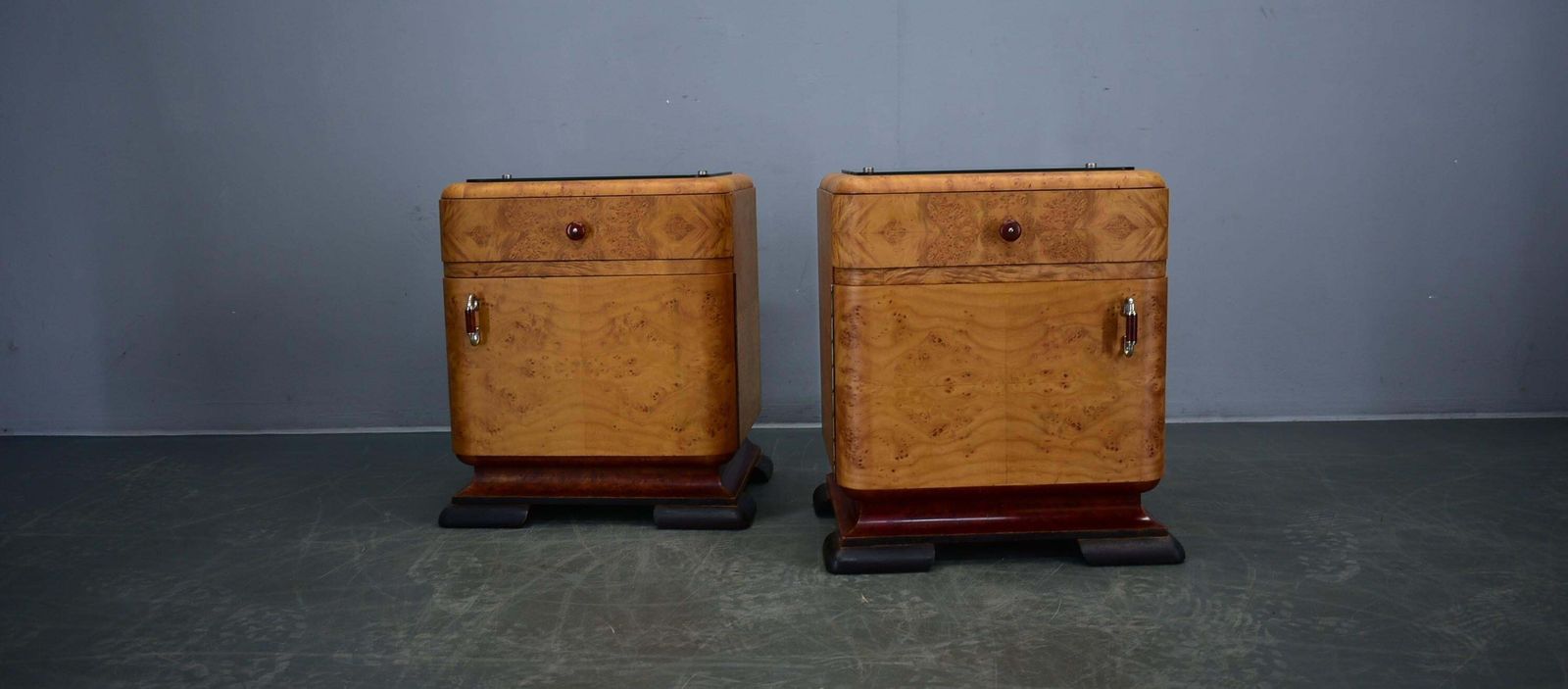 1938s Pair Of Art Deco Bedside Tables, Czechoslovakia photo furniture