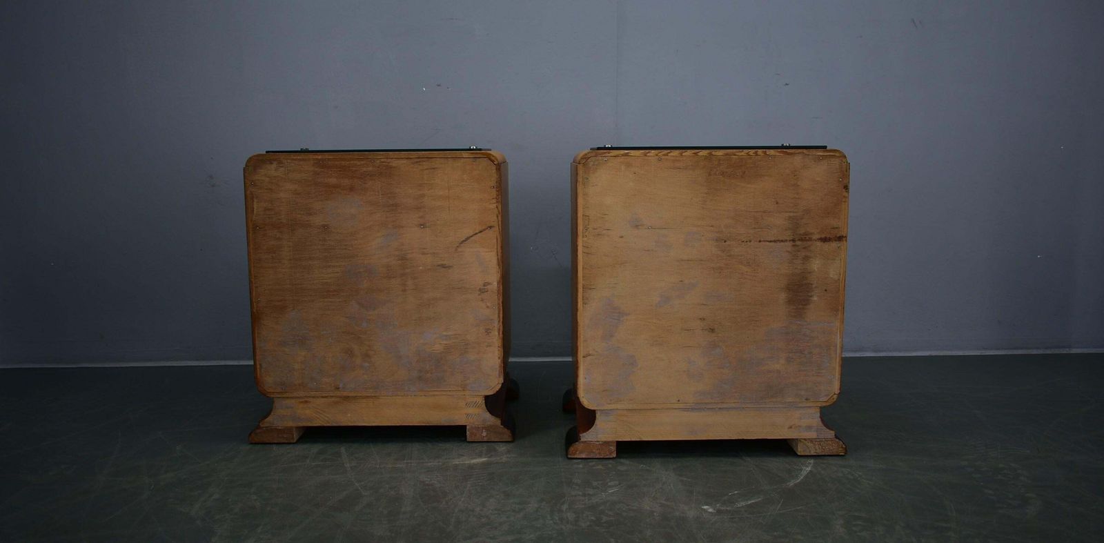 1183.0 1938s Pair Of Art Deco Bedside Tables, Czechoslovakia photo