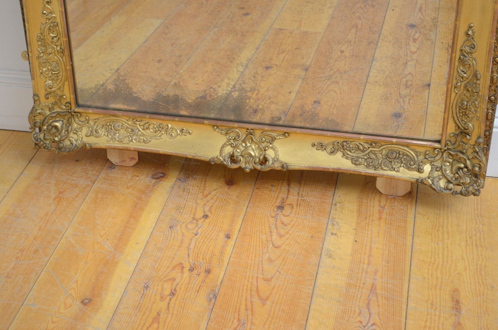Antique Gilded Leaner Mirror Floor Standing Mirror Restored And In Good Condition H207cm photo 2188.0