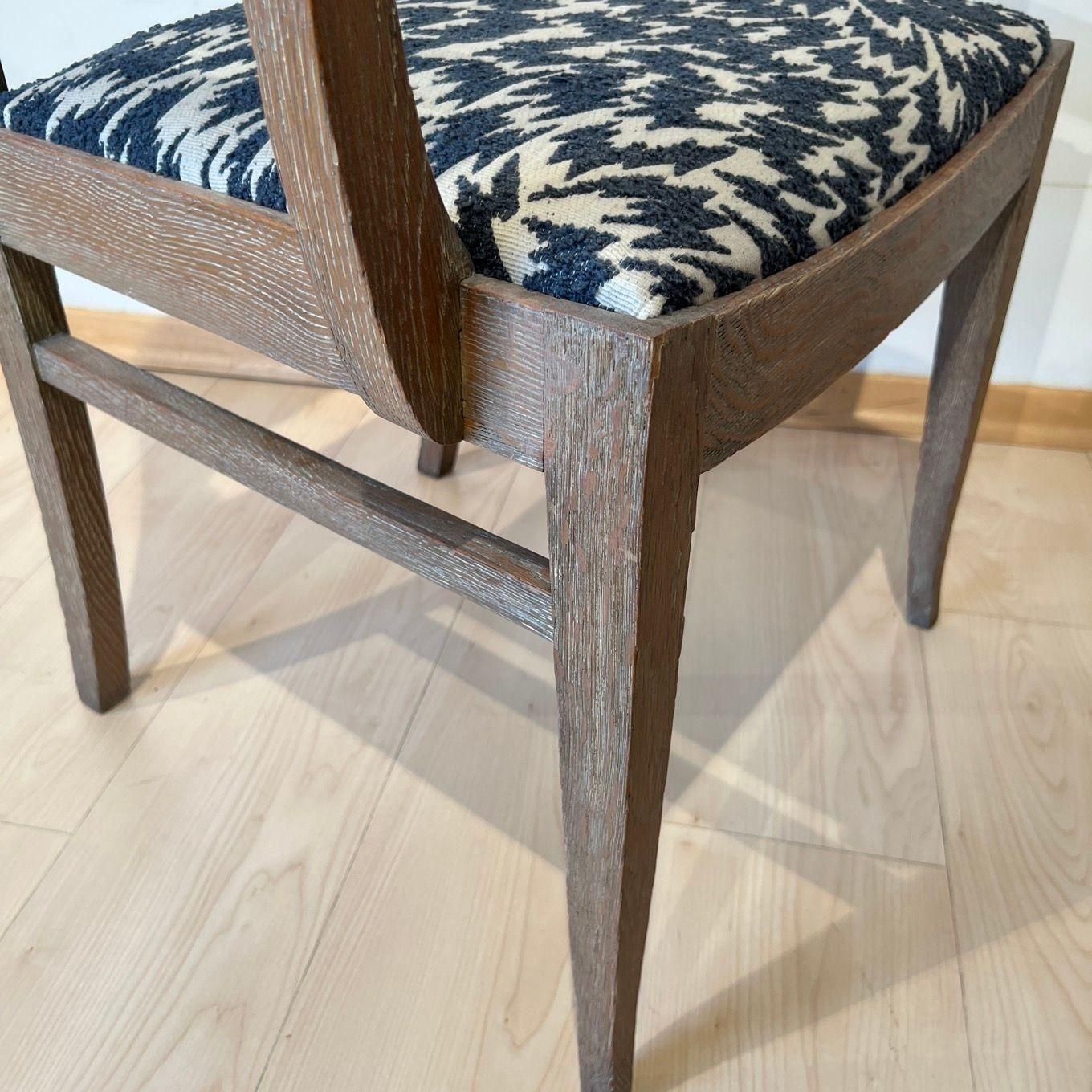 photo vintage Pair Of Art Deco Armchairs, De Coene Frères, Limed Oak, Belgium Circa 1935