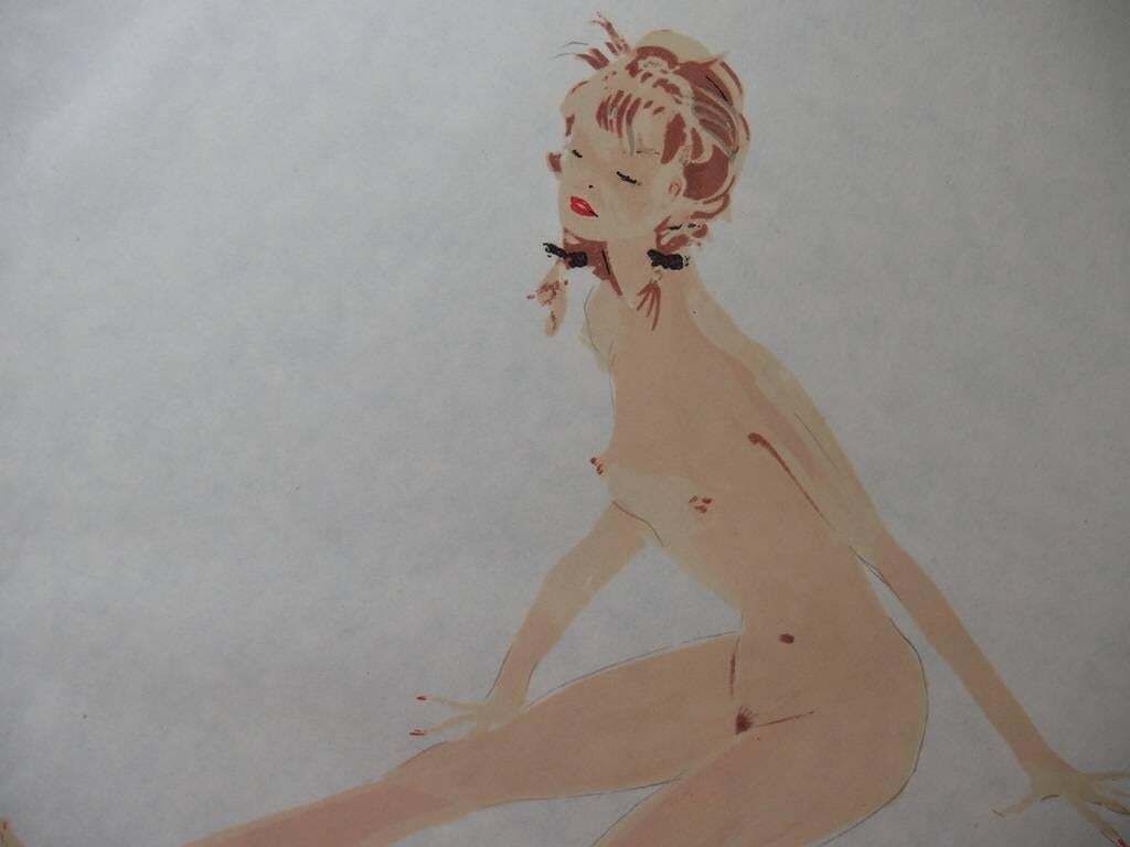 The Fall : Nude Woman On The Floor   Original Lithograph   Mourlot, 1956 photo for sale