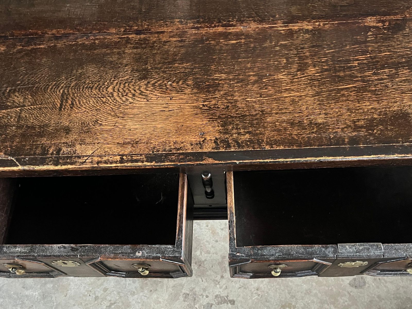 photo furniture English Oak Jacobean Style Console, Sofa Table, Ca. 1950s