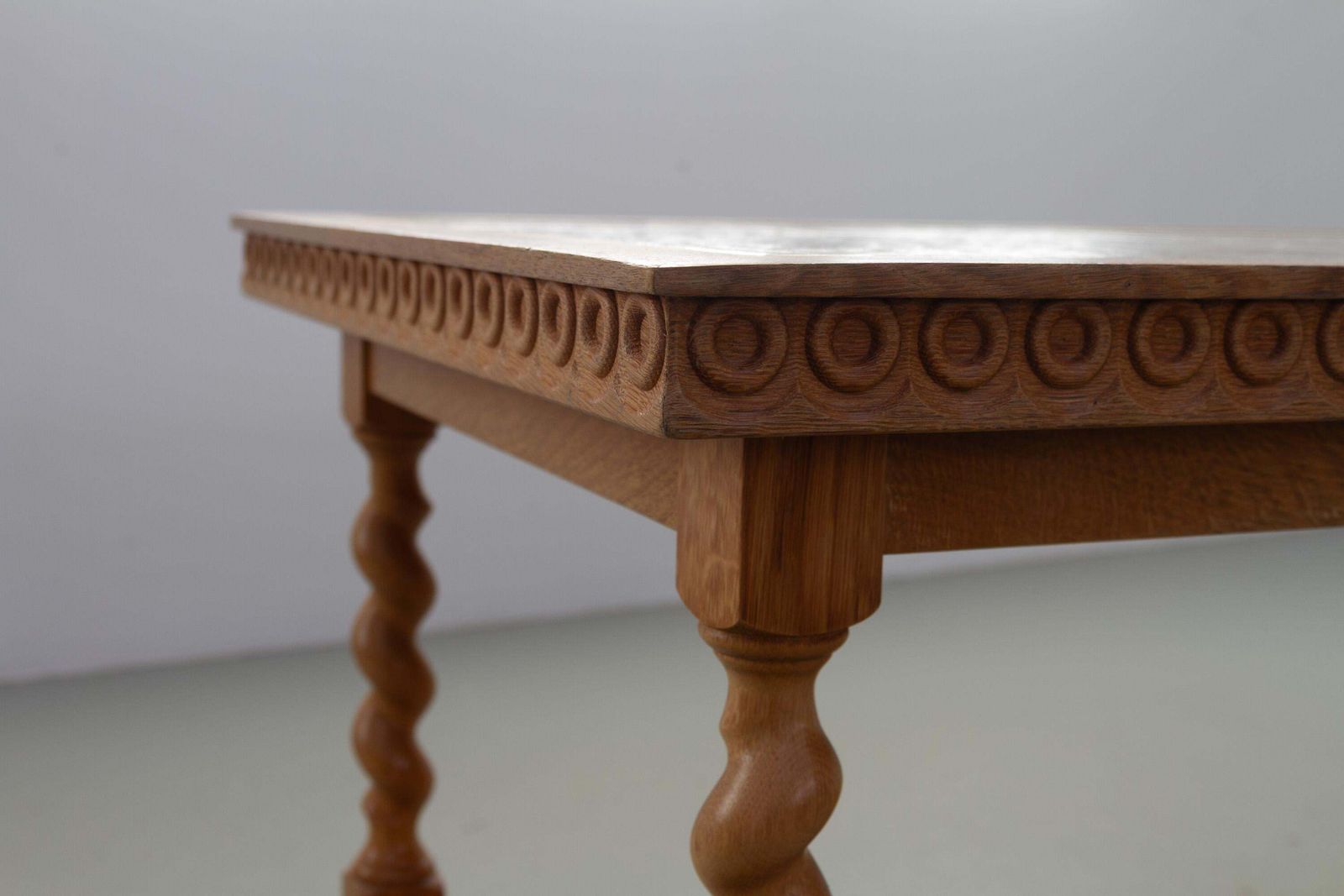 Furniture Scandinavian Modern Oak And Tile Coffee Table In Kjærnulf Style, 1960s. photo