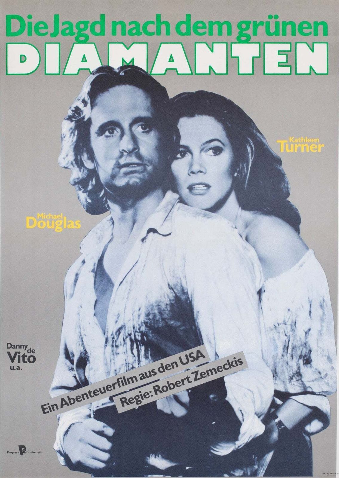 Affiche de cinéma est-allemande pour Romancing The Stone, 1986