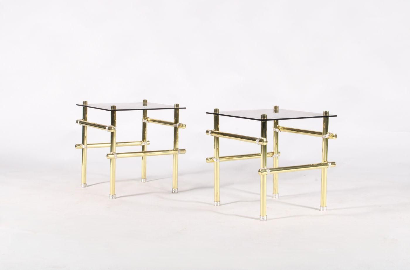 Pair Of Vintage Italian Hollywood Regency Style Side Tables