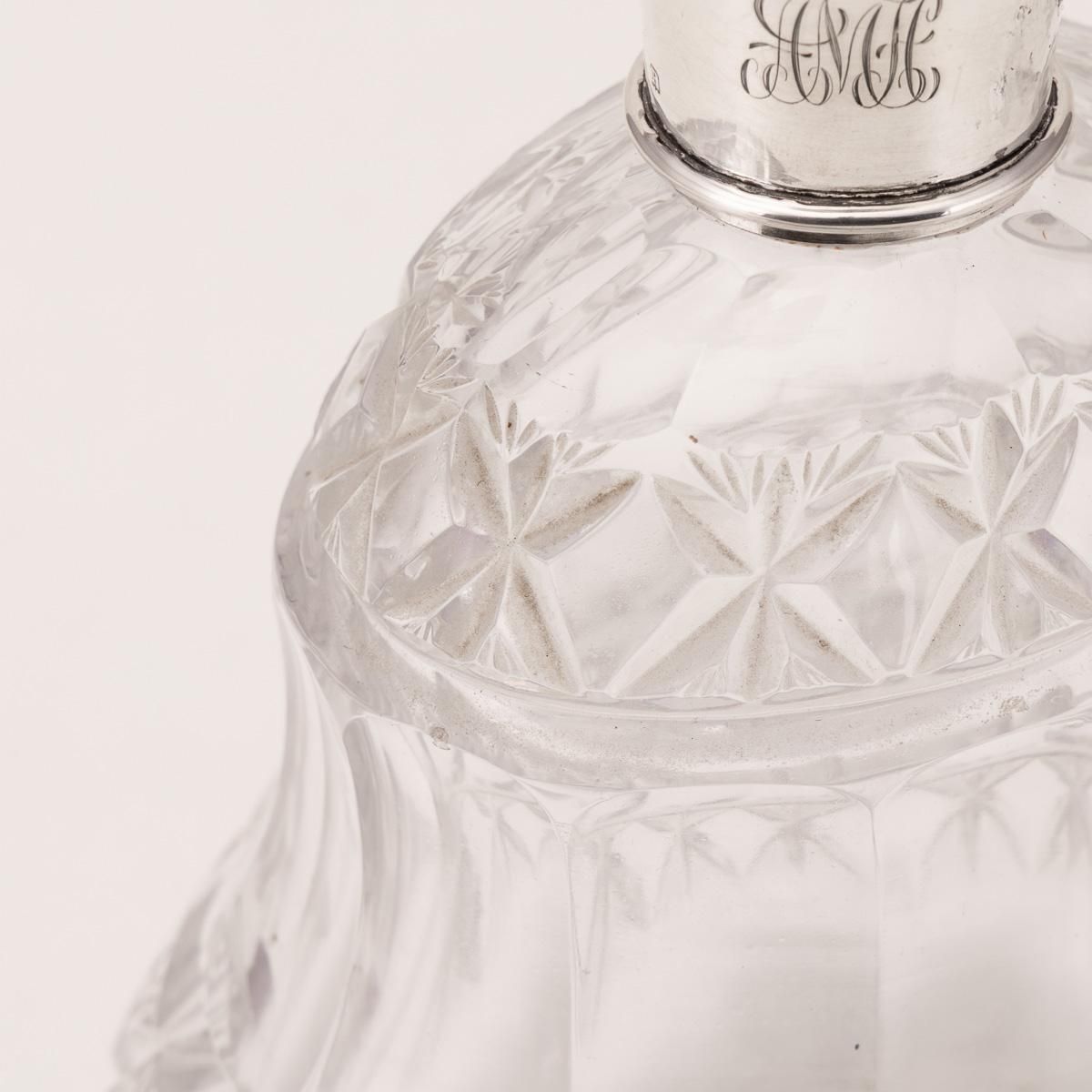 Home Decor Antique Regency Cut Glass Scent Bottle By Mappin & Webb, Silver, 1812 photo