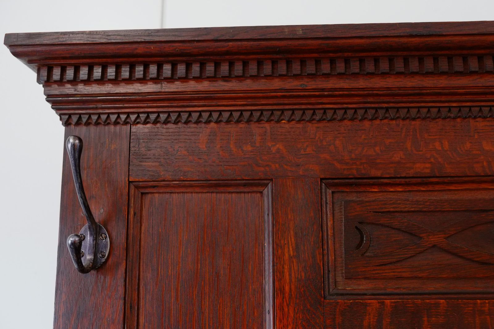 Antique Arts And Crafts English Solid Oak Hallway Stand With Drawers photo buy