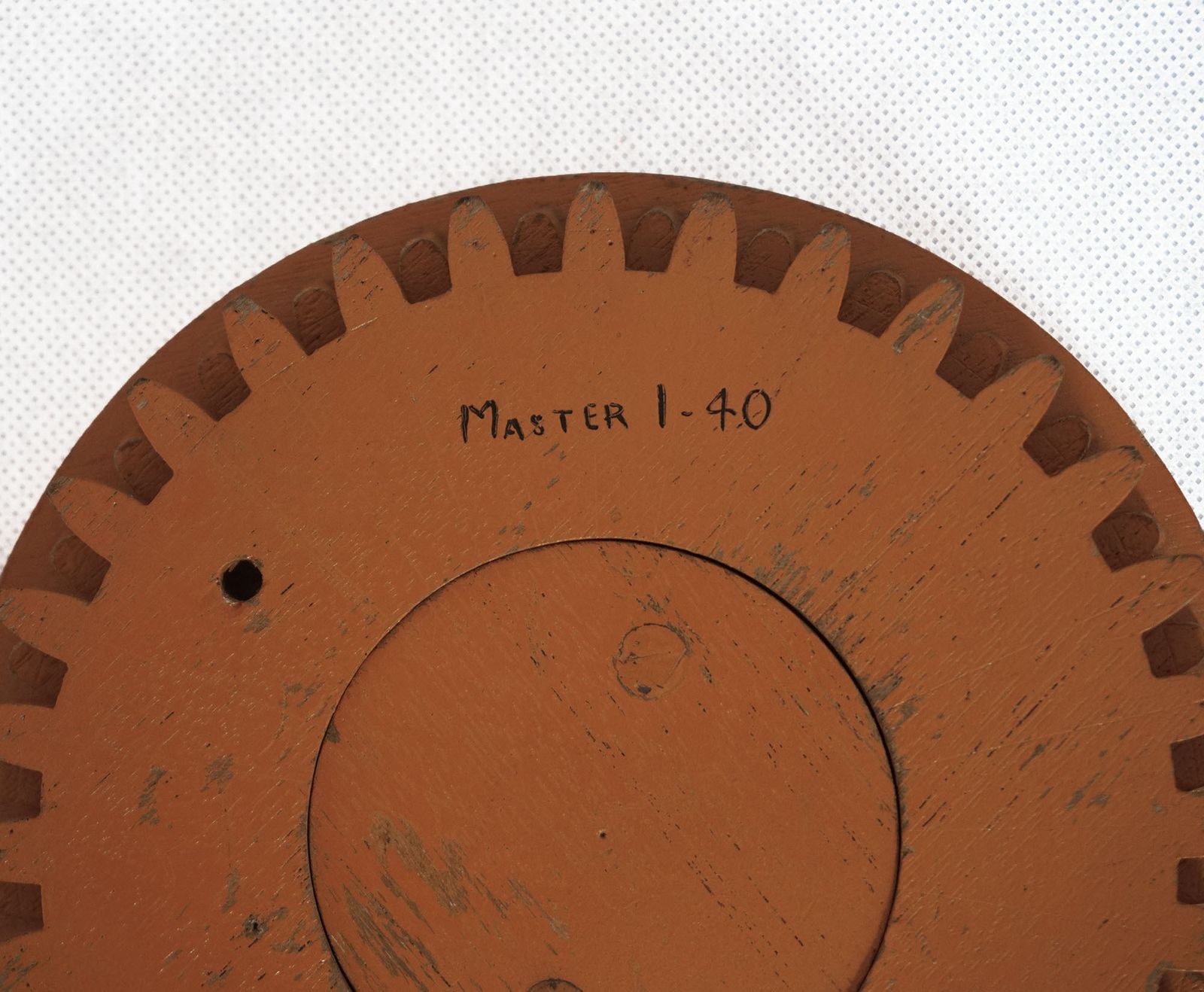 Home Decor Industrial Molds Circa 1950s Wooden Toothed Cog Wheel Pattern Formers Sculptures photo
