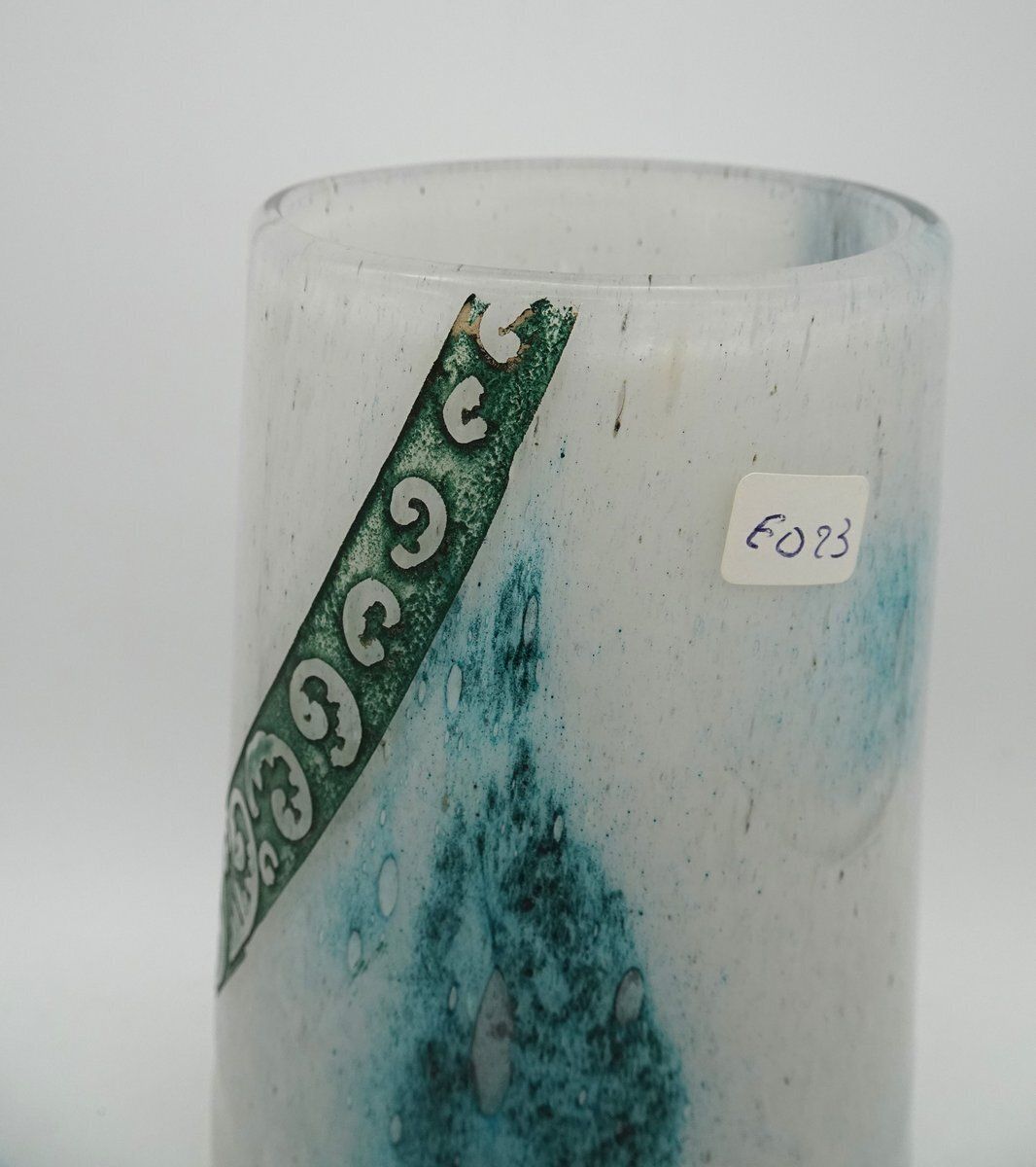photo furniture Acid Cameo Art Glass Vase With Bird Pattern From Legras, 1920s