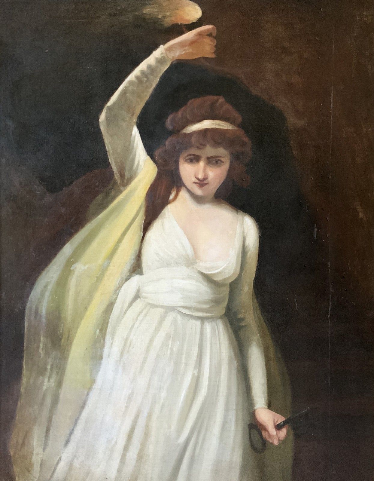 John Opie Ra (1761  1807) Huge Oil Portrait Painting *Exhibited Harvard Museum* photo furniture