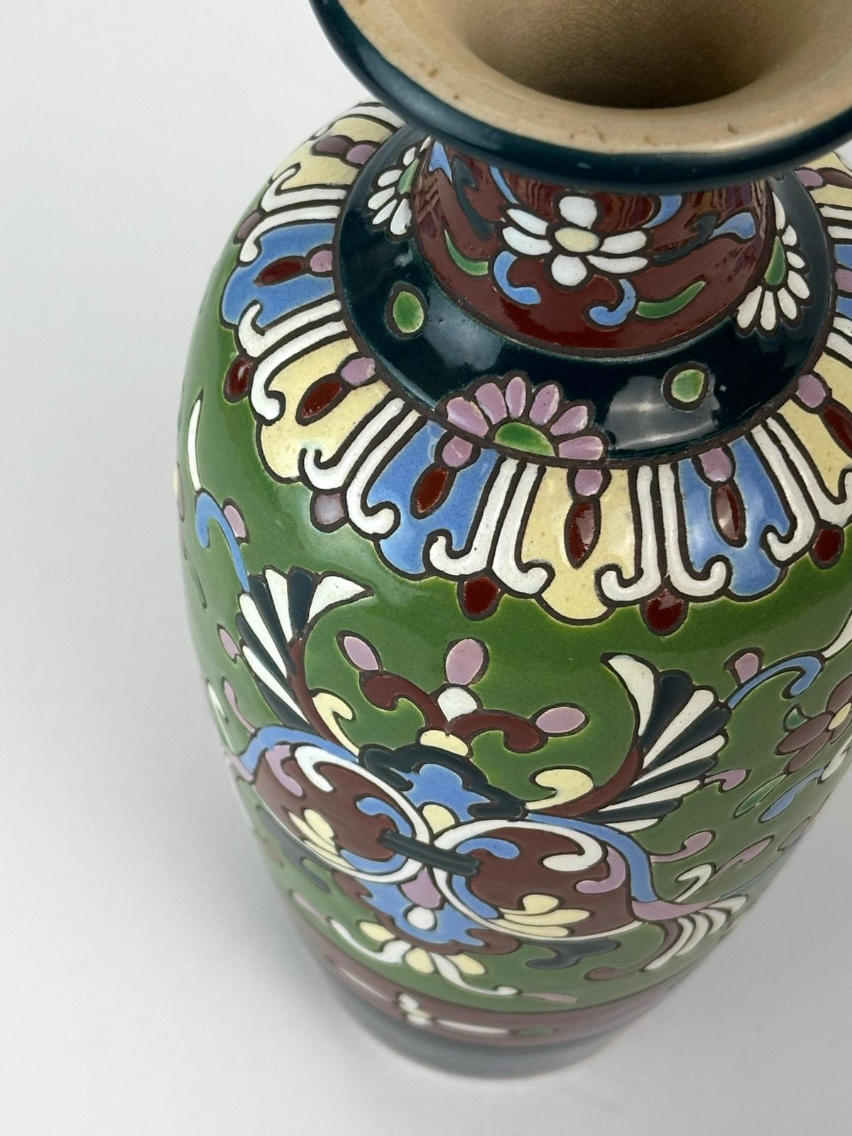 French Faience Art Nouveau Vase, Baluster Form, Early 20th Century, France photo Home Decor