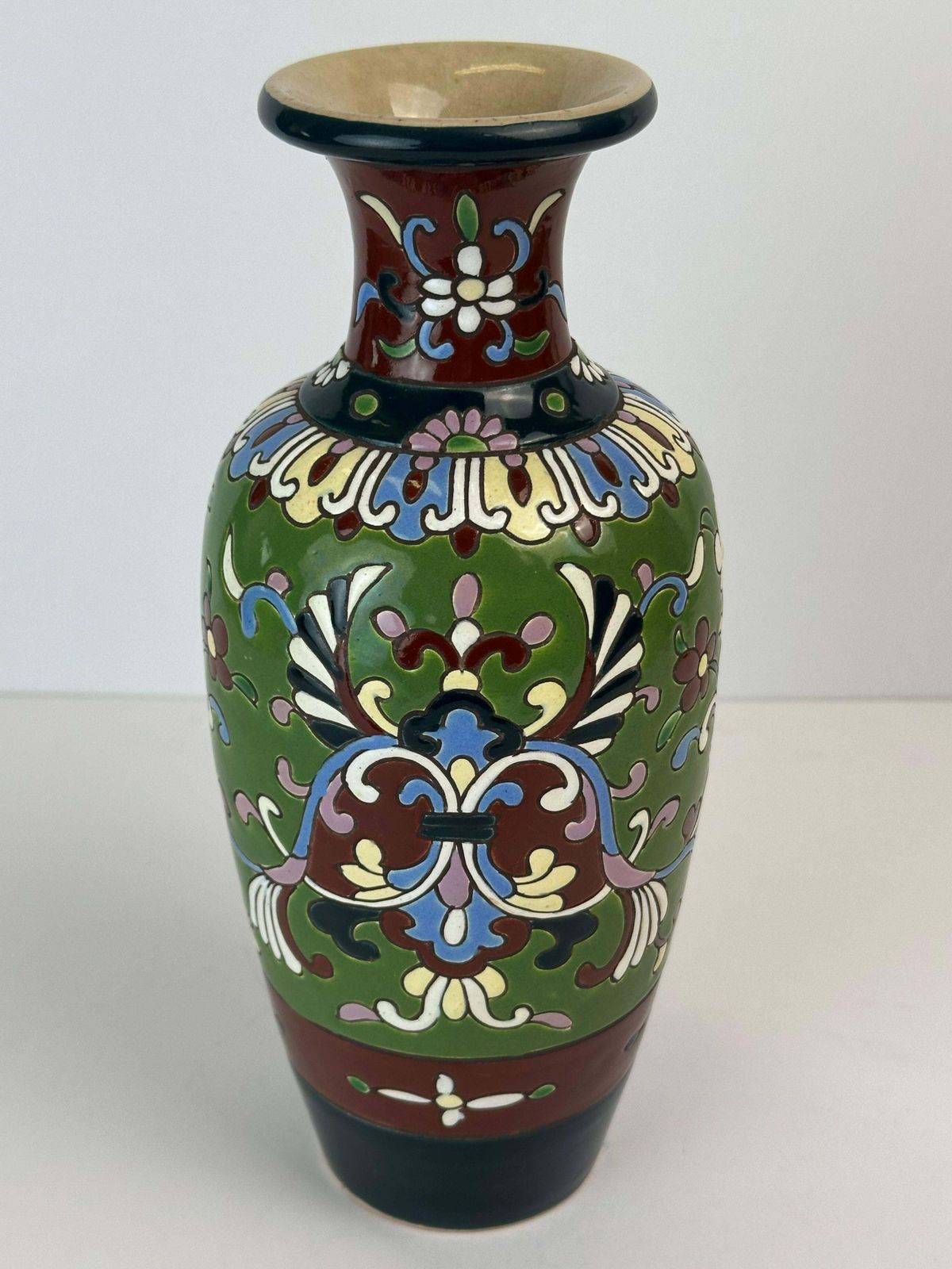 photo furniture French Faience Art Nouveau Vase, Baluster Form, Early 20th Century, France