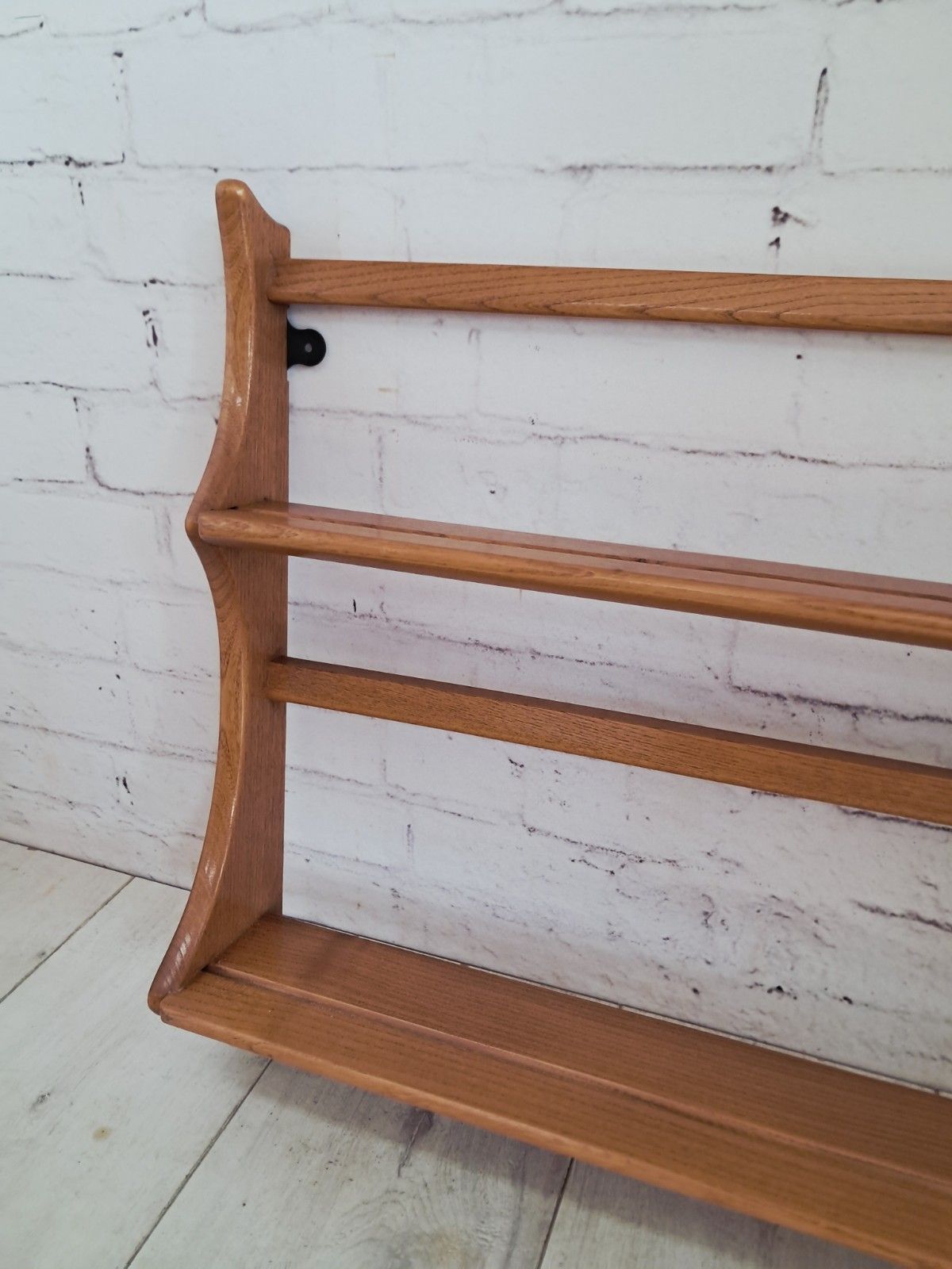 Ercol Windsor Plate Rack Wall Shelf Light Elm Country Mid Century 1970s photo Furniture