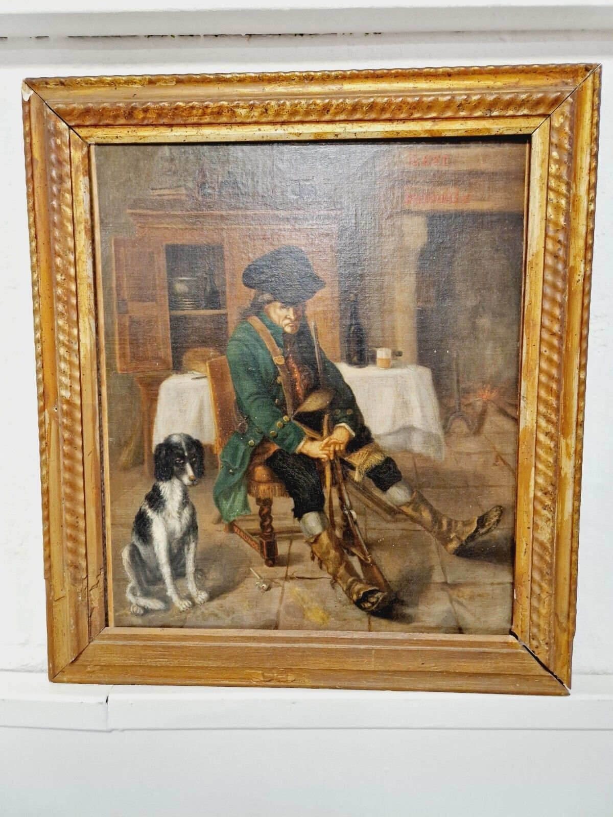 photo vinterior Antique French Oil Painting Stop At The Inn By Verylnde