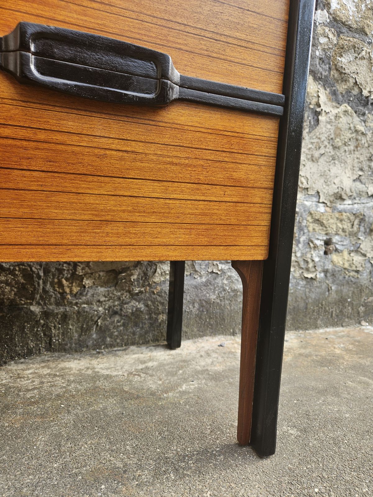 photo buy Mid Century Sideboard Chest Of Drawers In Beech And Ebony Vintage Furniture