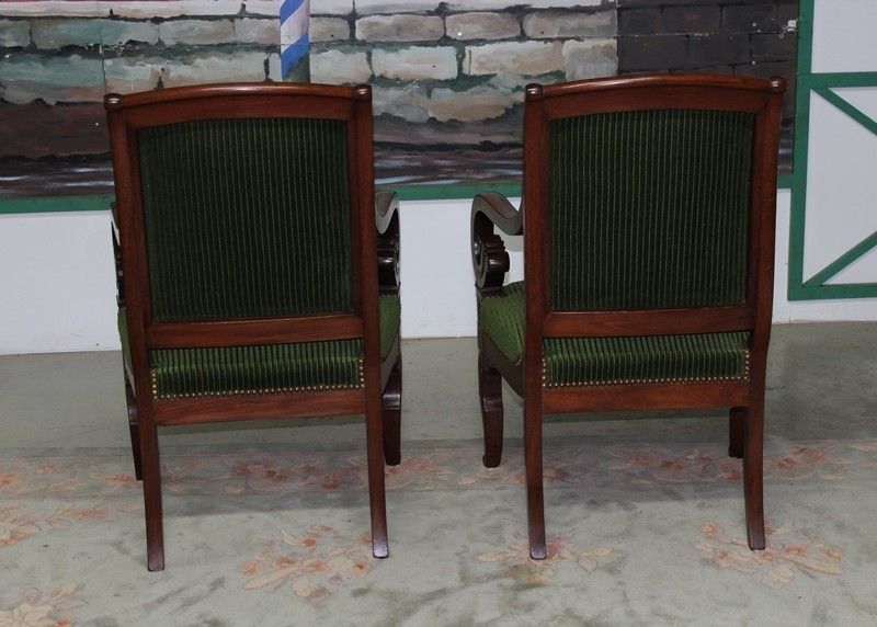 Pair Of Restoration Armchairs In Mahogany Of Cuba photo furniture