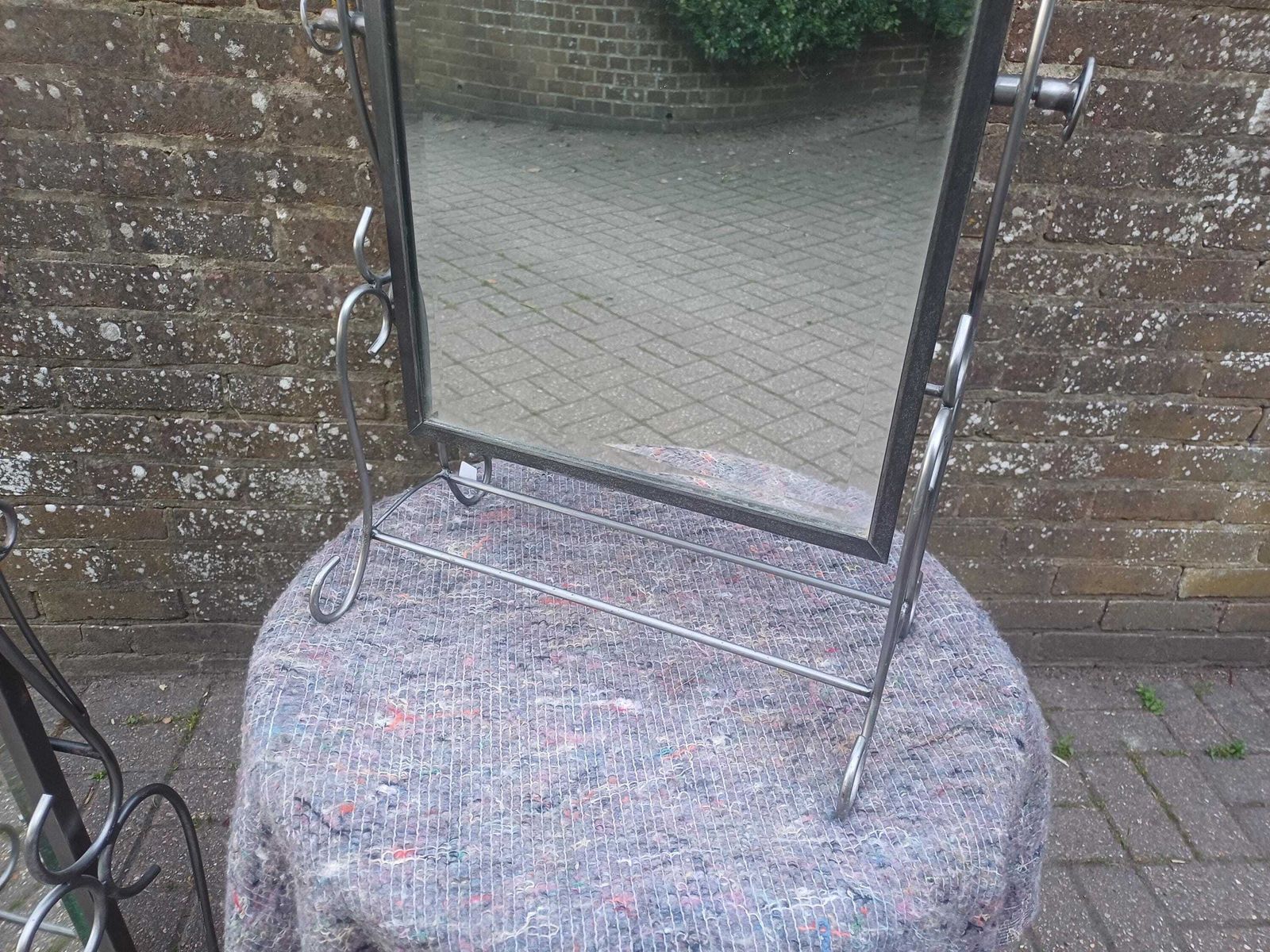 Rare Pair Art Nouveau Style Bespoke Cheval & Dressing Table Mirror Bevelled Glass 1989 Luxury Handmade Bedroom Suite Free Hand Delivery photo for sale