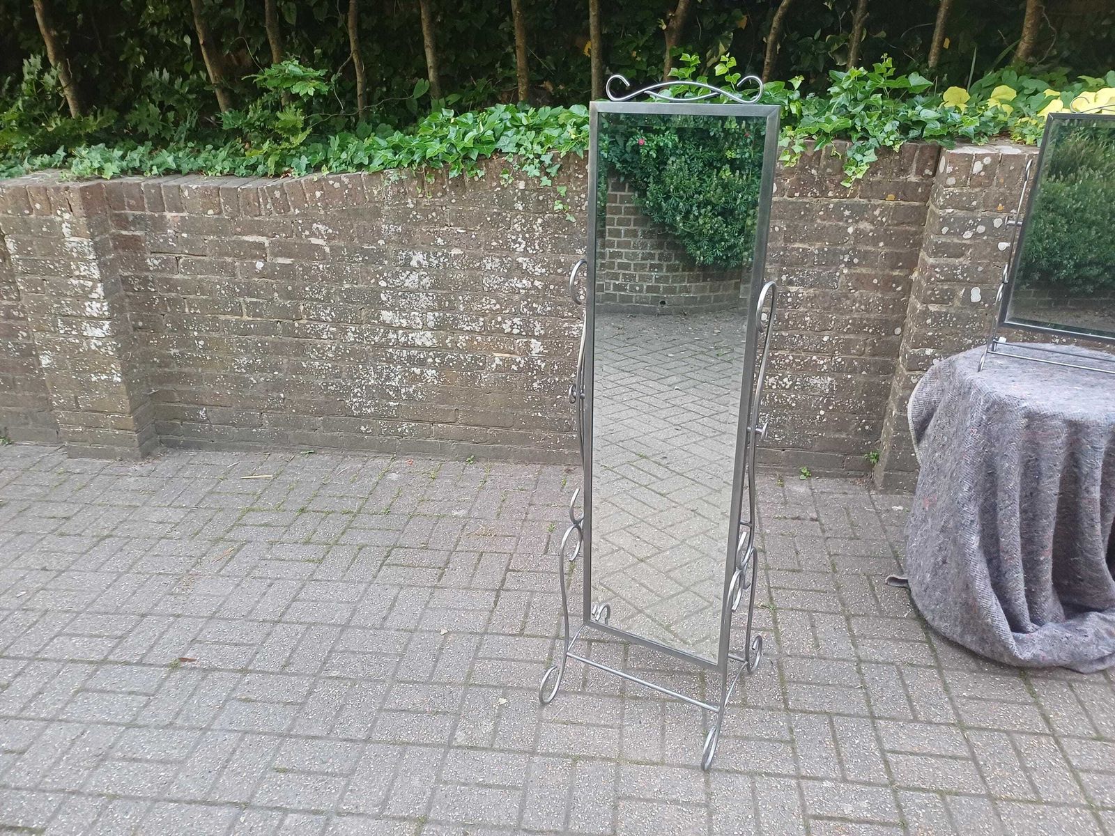 photo vinterior Rare Pair Art Nouveau Style Bespoke Cheval & Dressing Table Mirror Bevelled Glass 1989 Luxury Handmade Bedroom Suite Free Hand Delivery