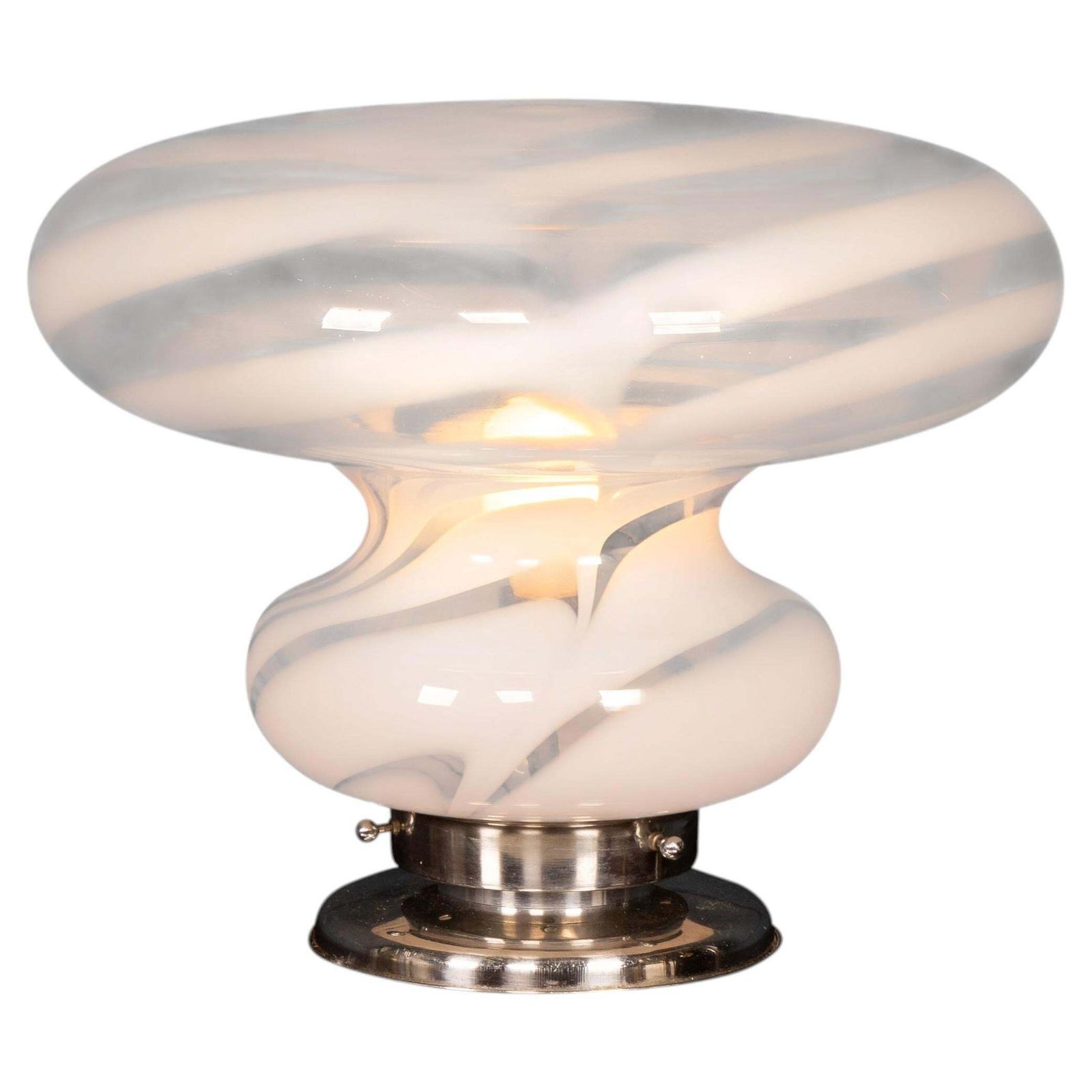 Vintage 20th Century Italian Hand Blown Glass Table Lamp, Murano C.1970