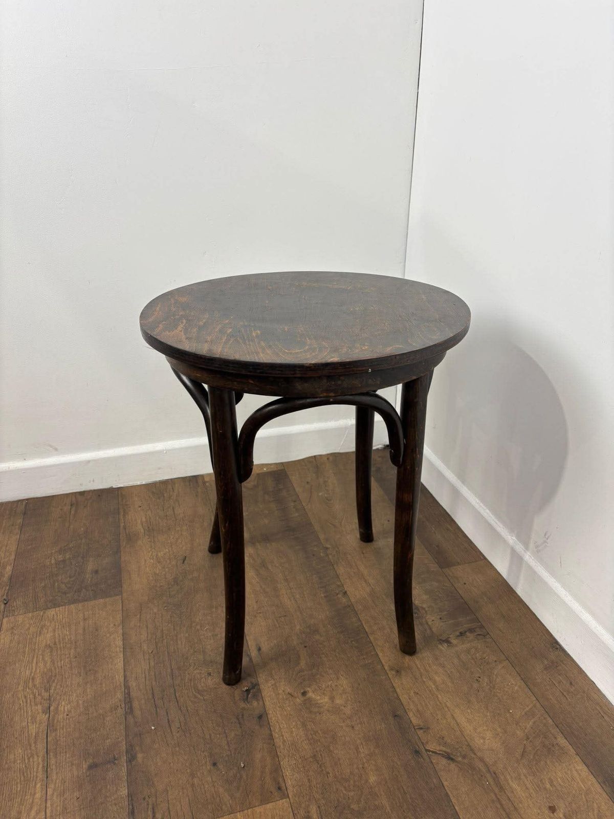 photo buy Vintage Small Circular Oak Bentwood Side Table