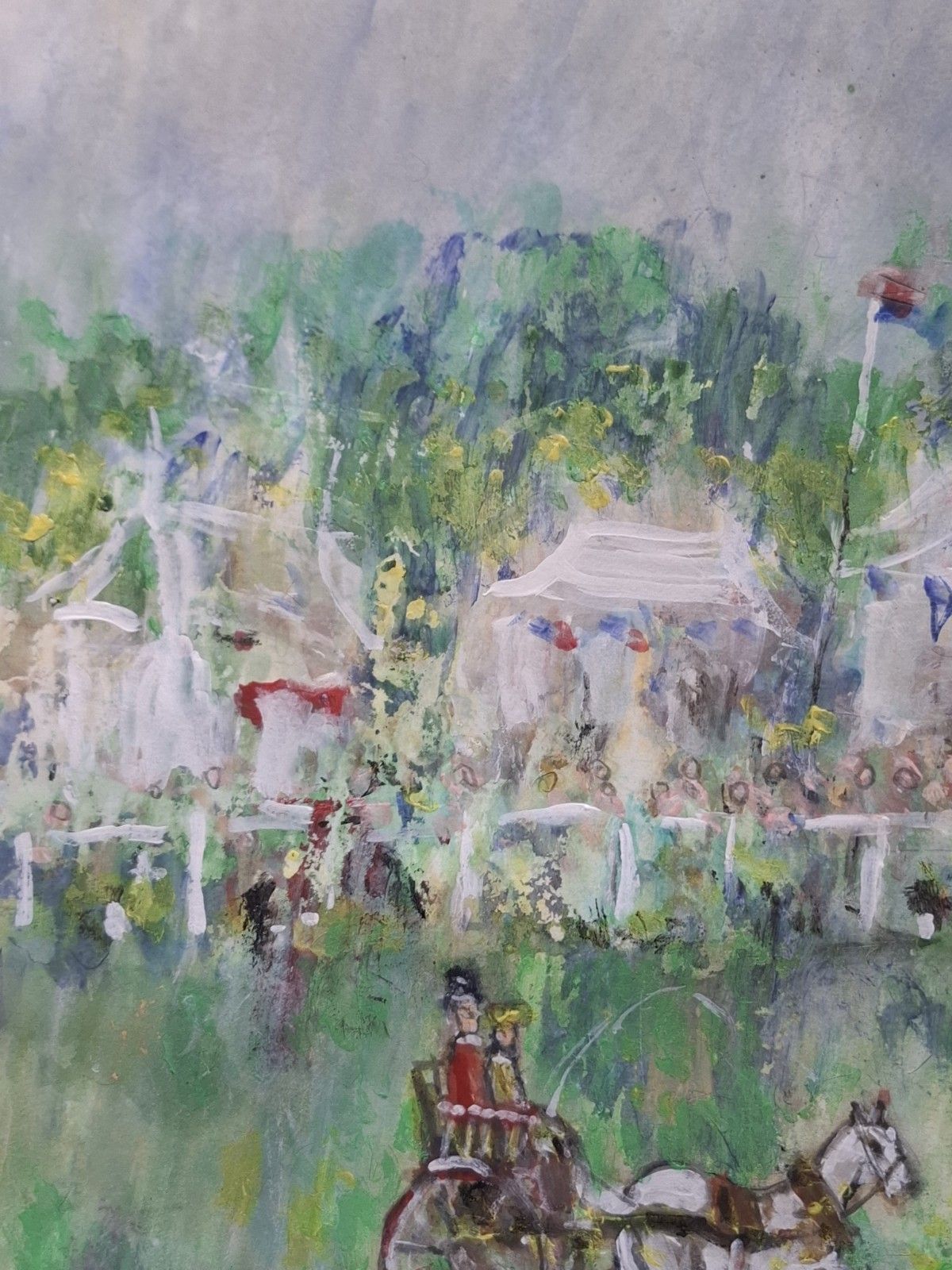 95.0 Expressionist  Michael Gibbison Watercolour Carriage Driving Lincolnshire Show photo