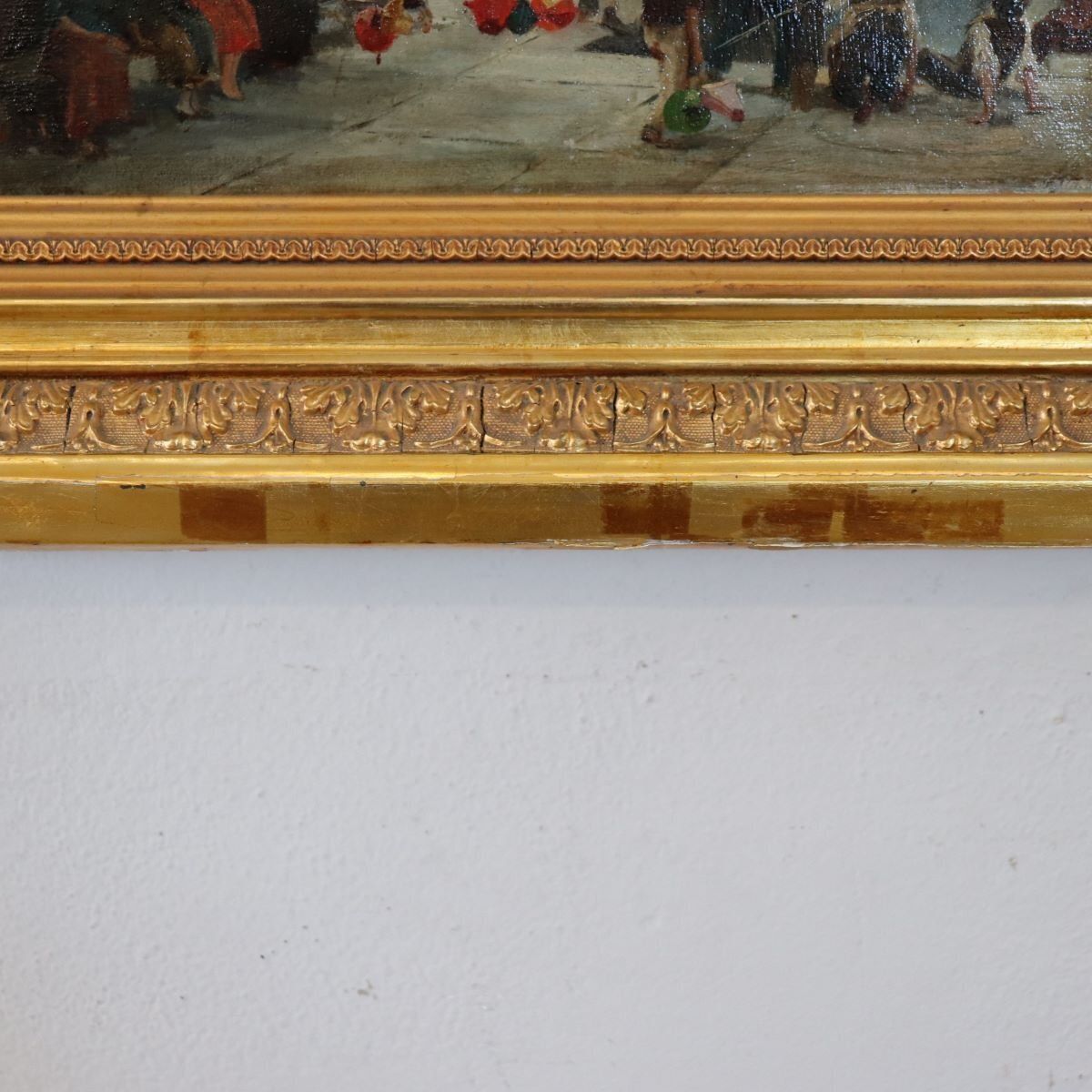 Children Playing, Oil Painting On Canvas, 19th Century, Framed photo for sale