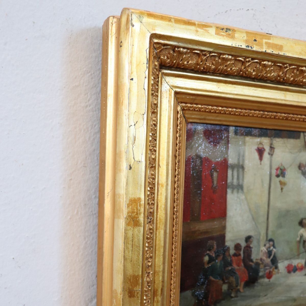 photo buy Children Playing, Oil Painting On Canvas, 19th Century, Framed