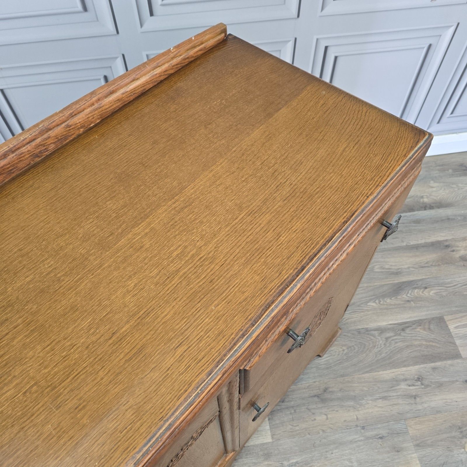 Art Deco Buffet Cabinet Sideboard Vintage Oak Cupboard Mid Century Drawers Retro photo 260.0