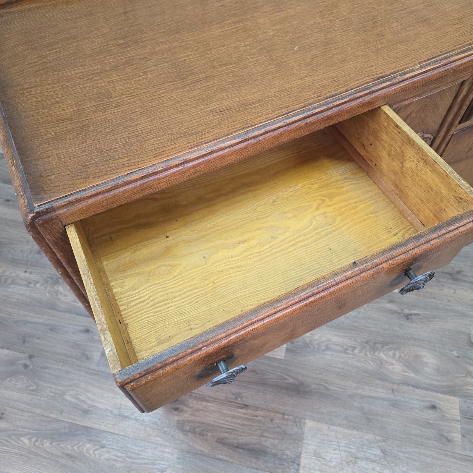 photo vinterior Art Deco Buffet Cabinet Sideboard Vintage Oak Cupboard Mid Century Drawers Retro