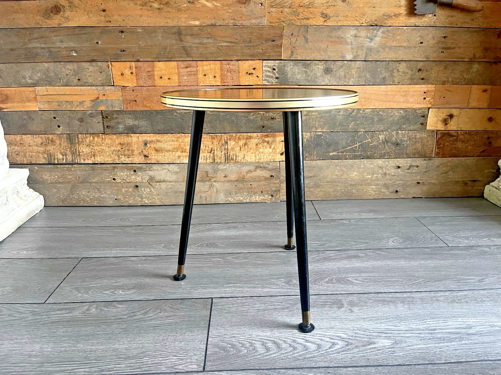 Mid Century Dansette Retro Faux Wood Laminated Occasional Coffee Side Table 60's photo vinterior