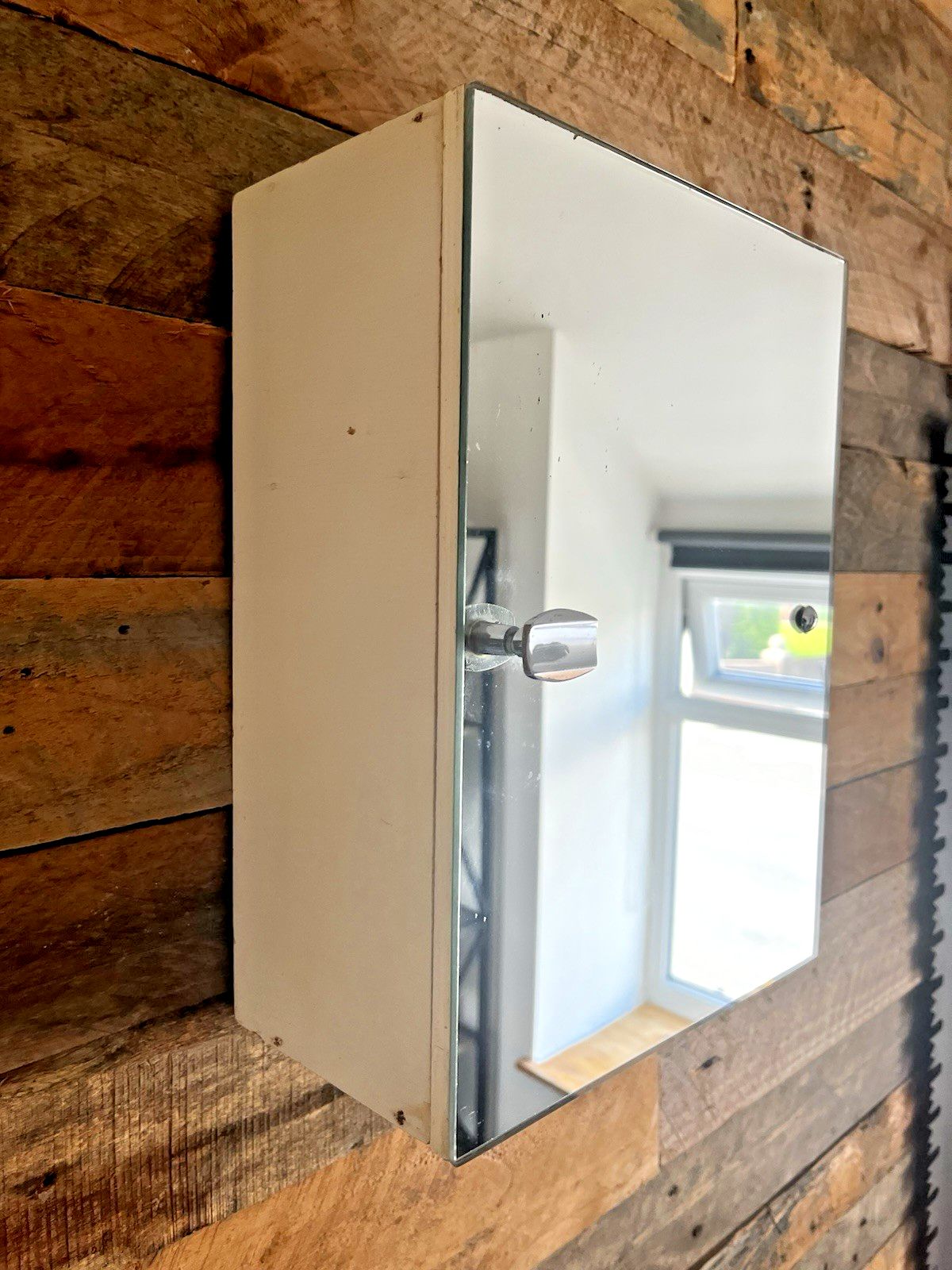 photo furniture Mid Century 50's Bathroom Mirrored Wooden Cabinet Vintage Medicine First Aid 60s