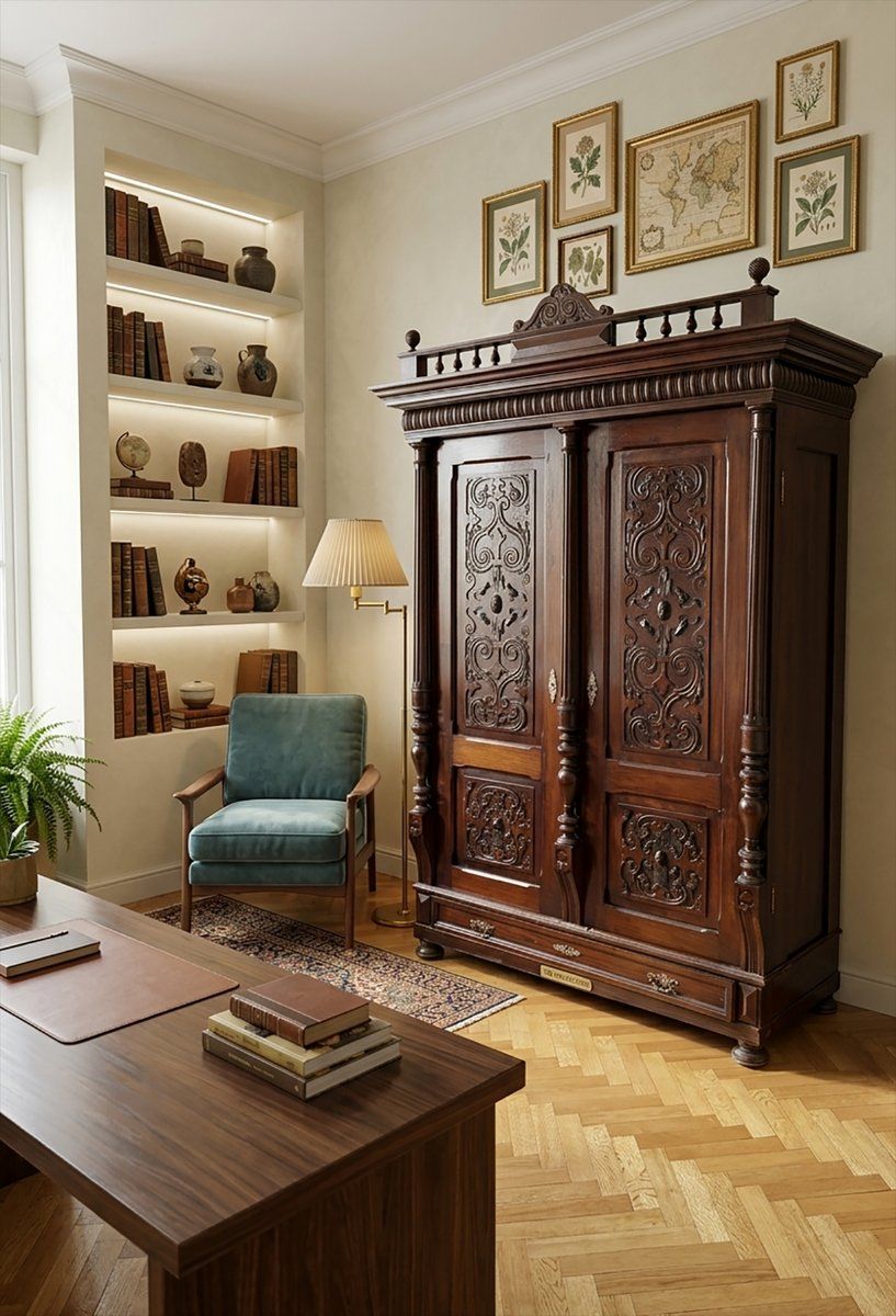 Antiekstijl Barok Revival Gesneden Eiken Kledingkast photo furniture