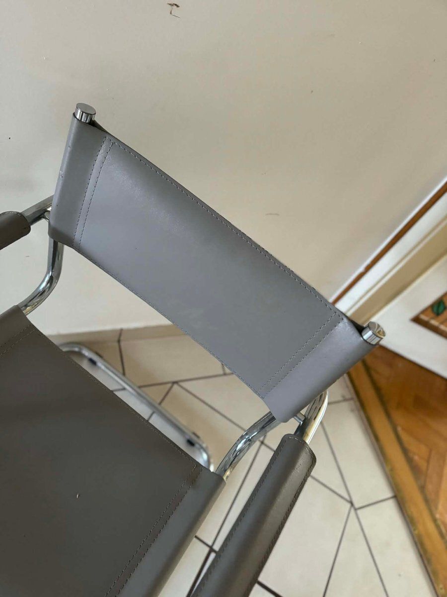 Mid-Century grijze buisframe stoel, ca. jaren 1960 photo furniture