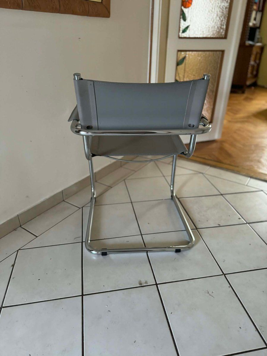 Mid-Century grijze buisframe stoel, ca. jaren 1960 photo Meubels