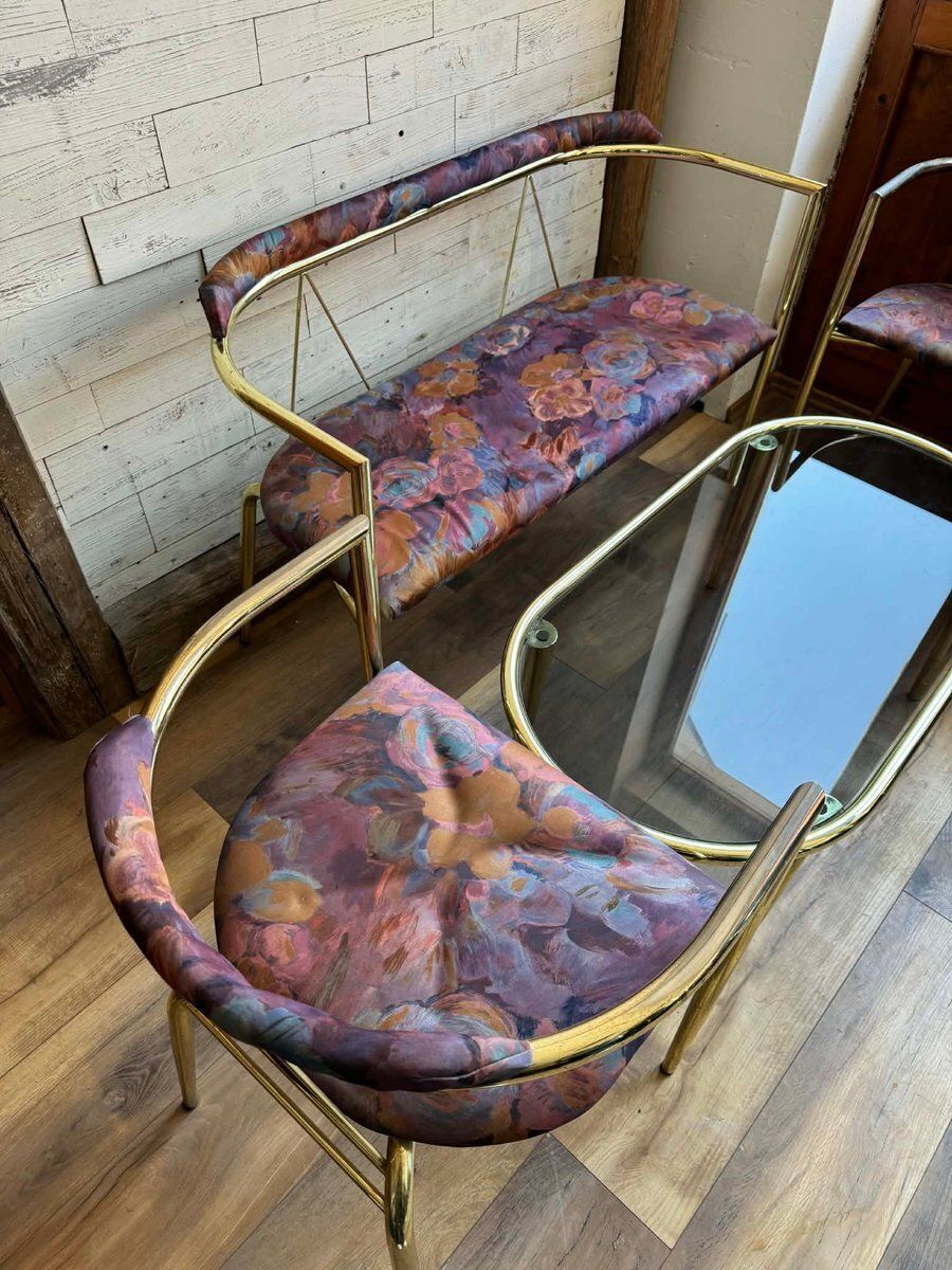 Mid-Century Modern Zitset in Messing, jaren 1960, Set van 4 photo for sale