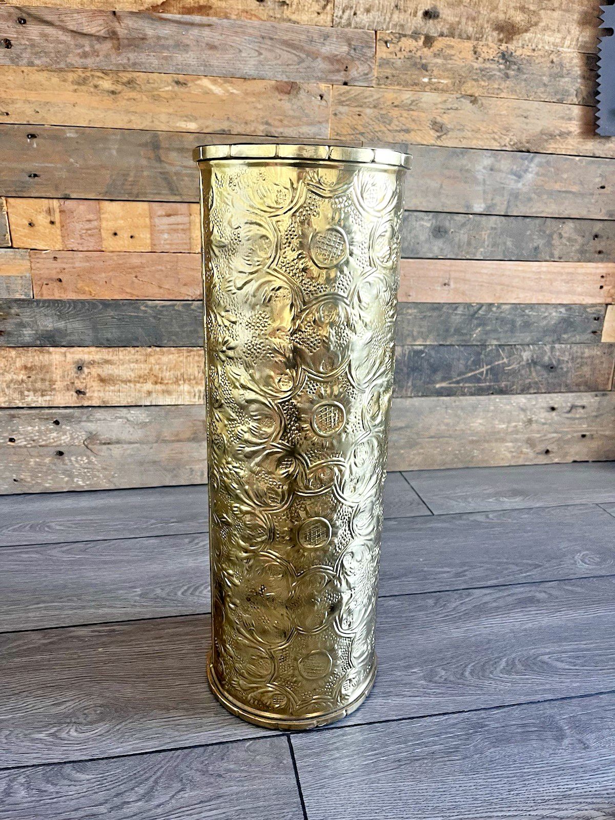 photo furniture Vintage Sunflower Brass Umbrella Stick Stand Antique Aesthetic Movement Style