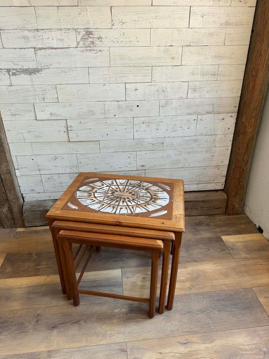 Vintage Danish Teak Nesting Tables From Mobelfabrikken Toften, 1960s photo furniture