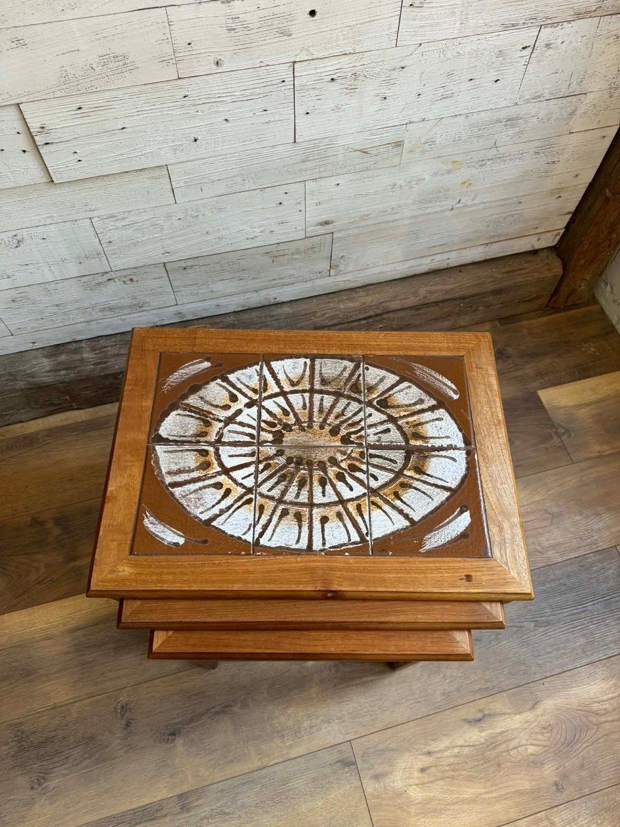 Vintage Danish Teak Nesting Tables From Mobelfabrikken Toften, 1960s photo for sale