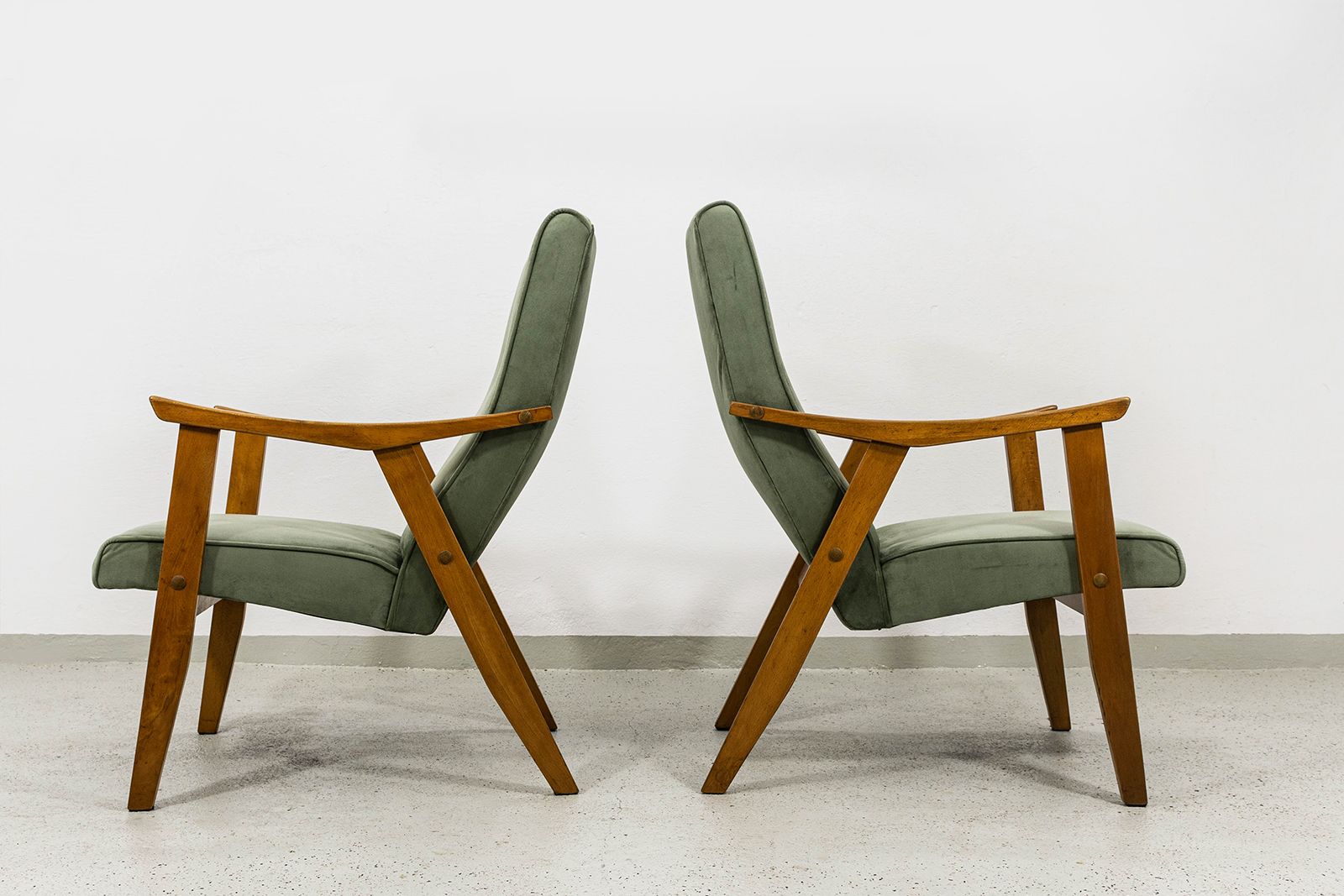 Mid-Century Fauteuils van Edmund Homa GFM-18, Polen, jaren 1960, set van 2 photo for sale
