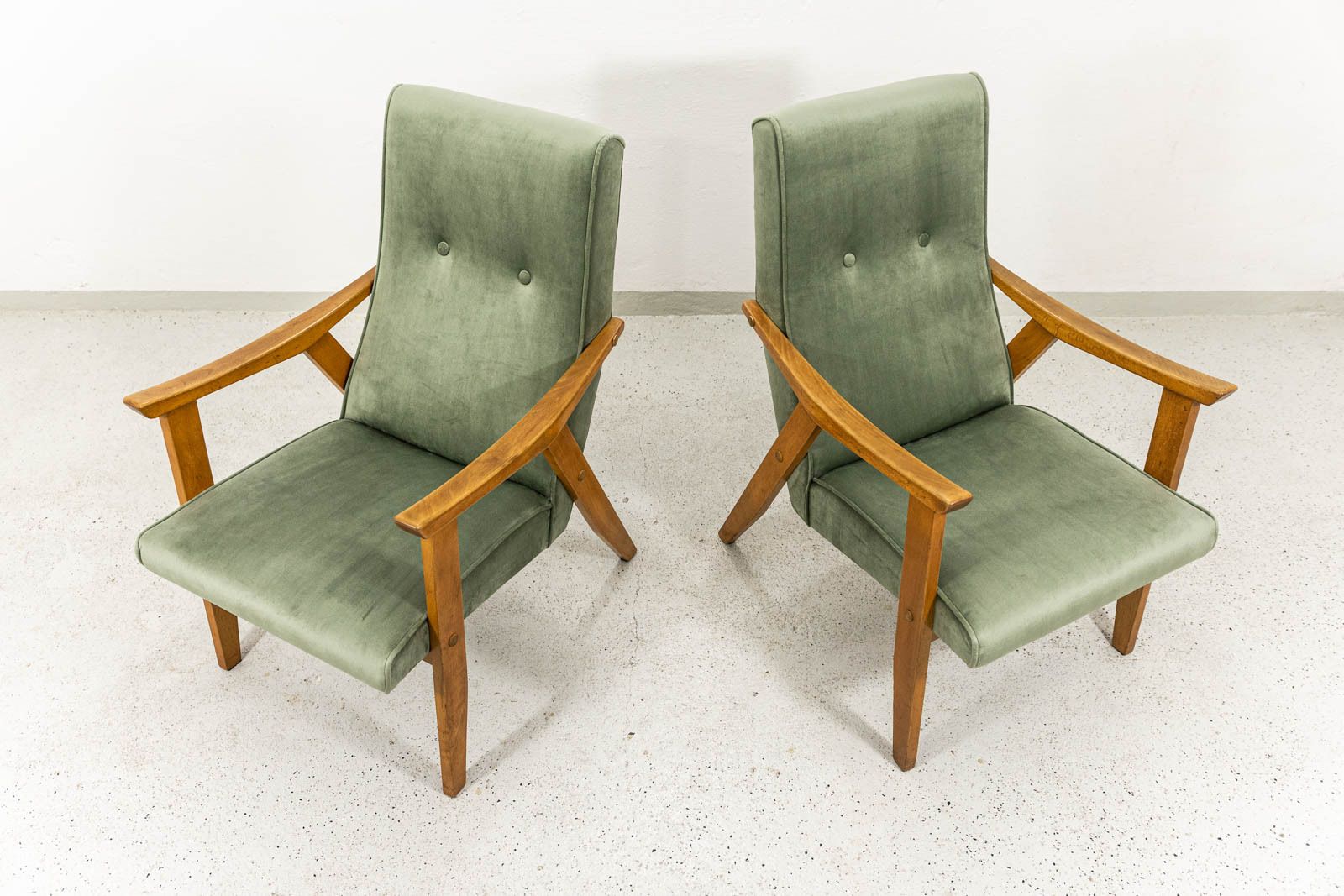 Mid-Century Fauteuils van Edmund Homa GFM-18, Polen, jaren 1960, set van 2 photo Meubels